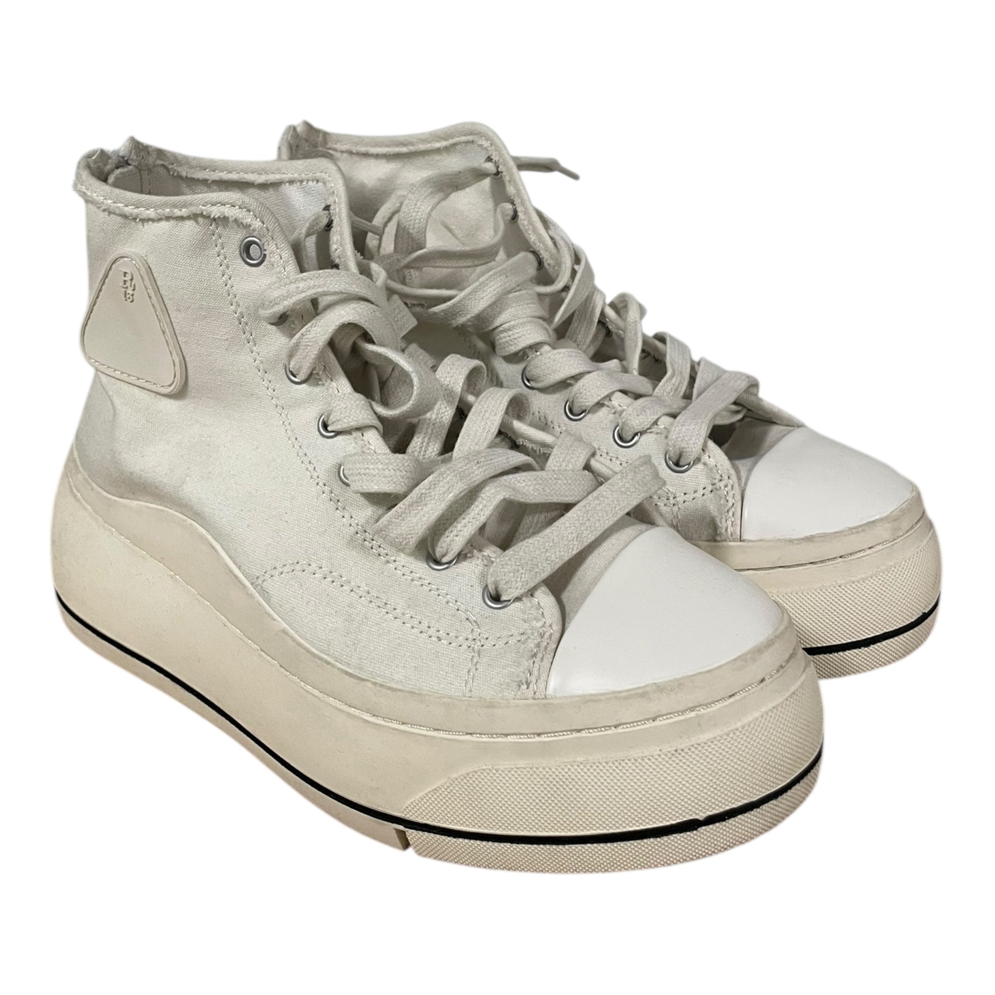 R13/Hi-Sneakers/US 9/Cotton/WHT/BACK ZIP | ALL WHITE view 1