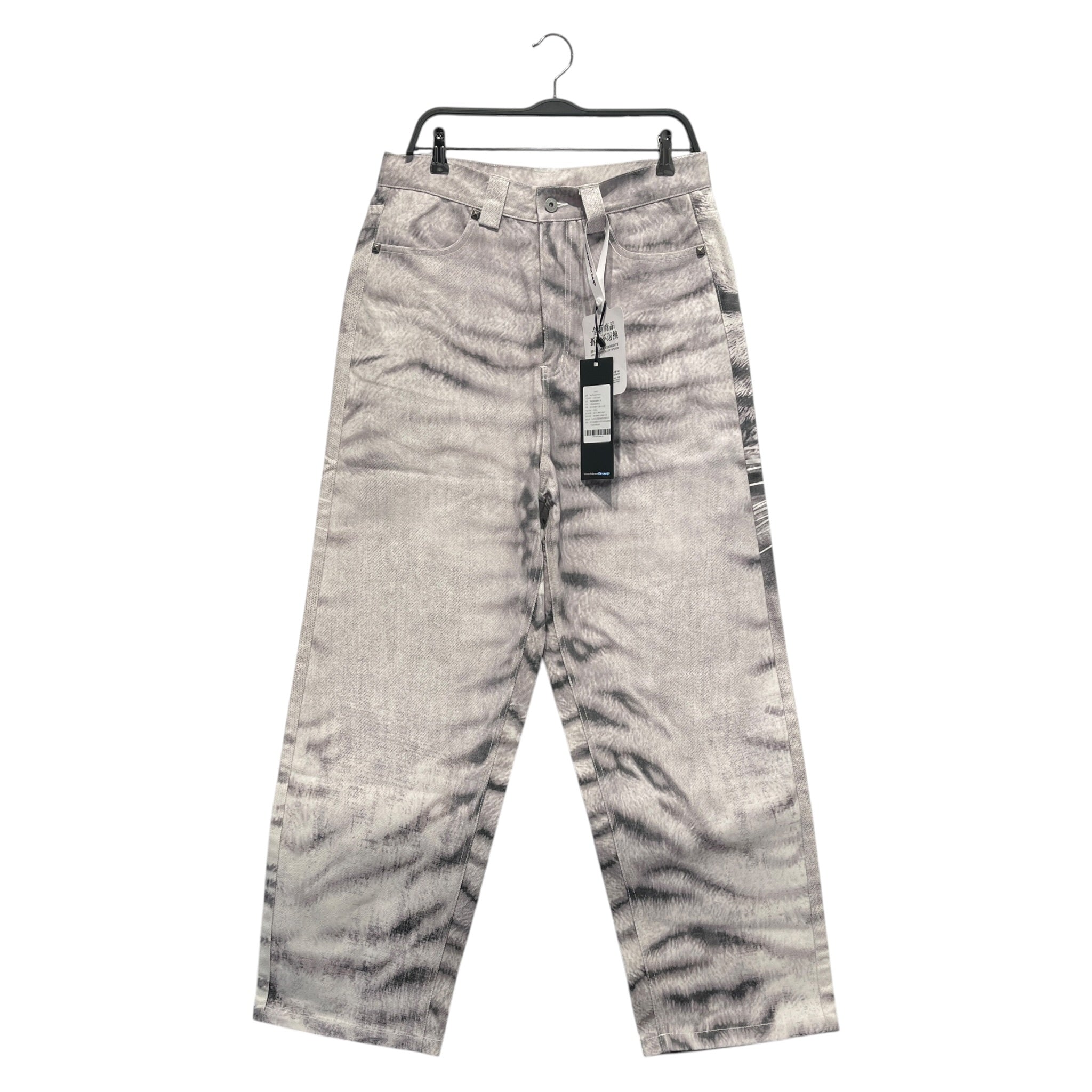 TECNINEGROUP/Pants/32/Cotton/GRY/Animal Pattern/WAXED/STUDS/TIGER PRINT view 1