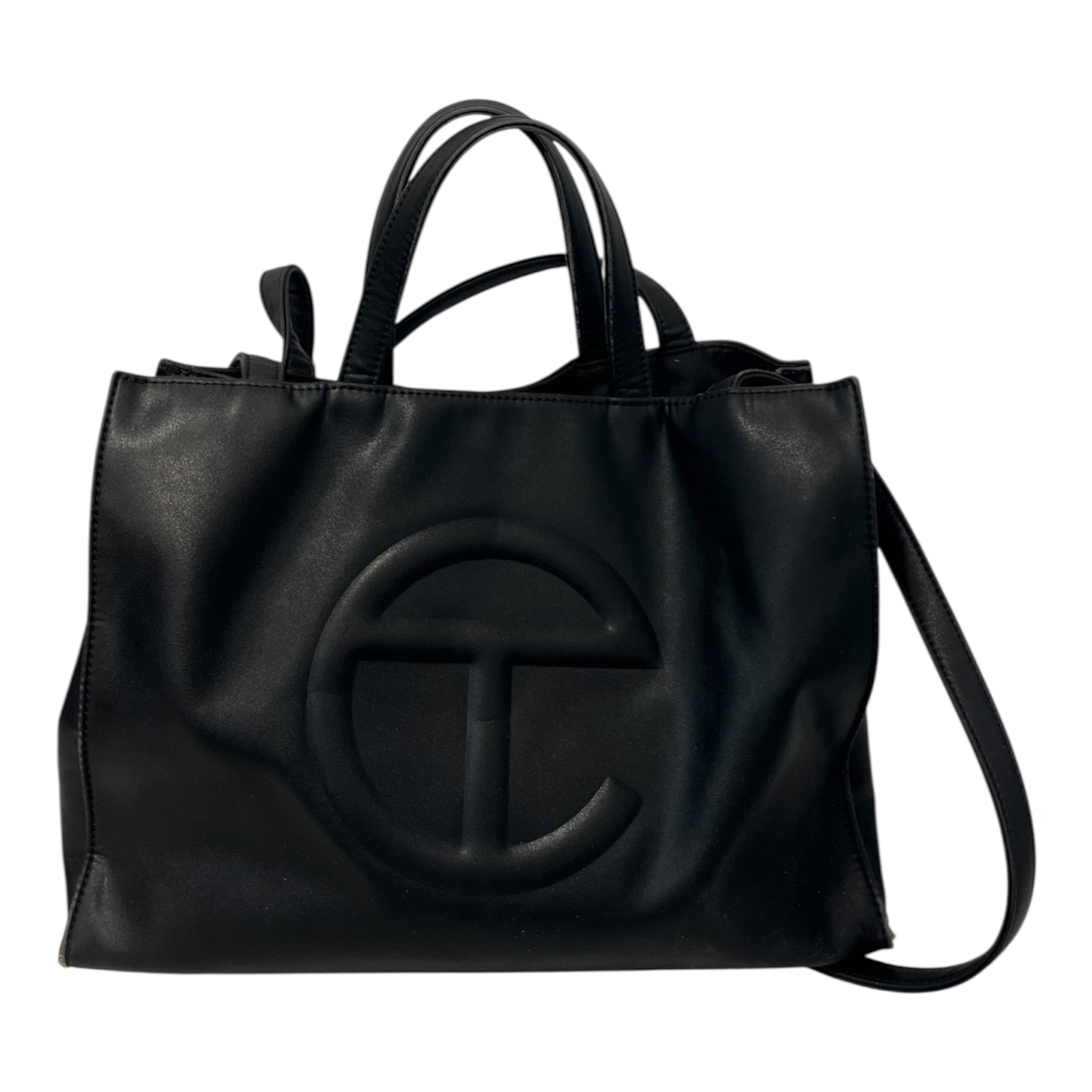 Telfar/Cross Body Bag/Leather/BLK/blk medium logo bag view 3