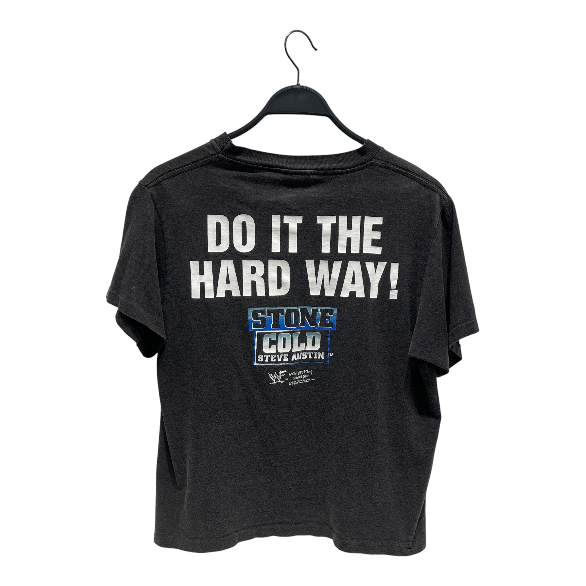 Vintage/T-Shirt/S/Cotton/BLK/Graphic/DO IT THE HARD WAY 3 SKULLS view 2