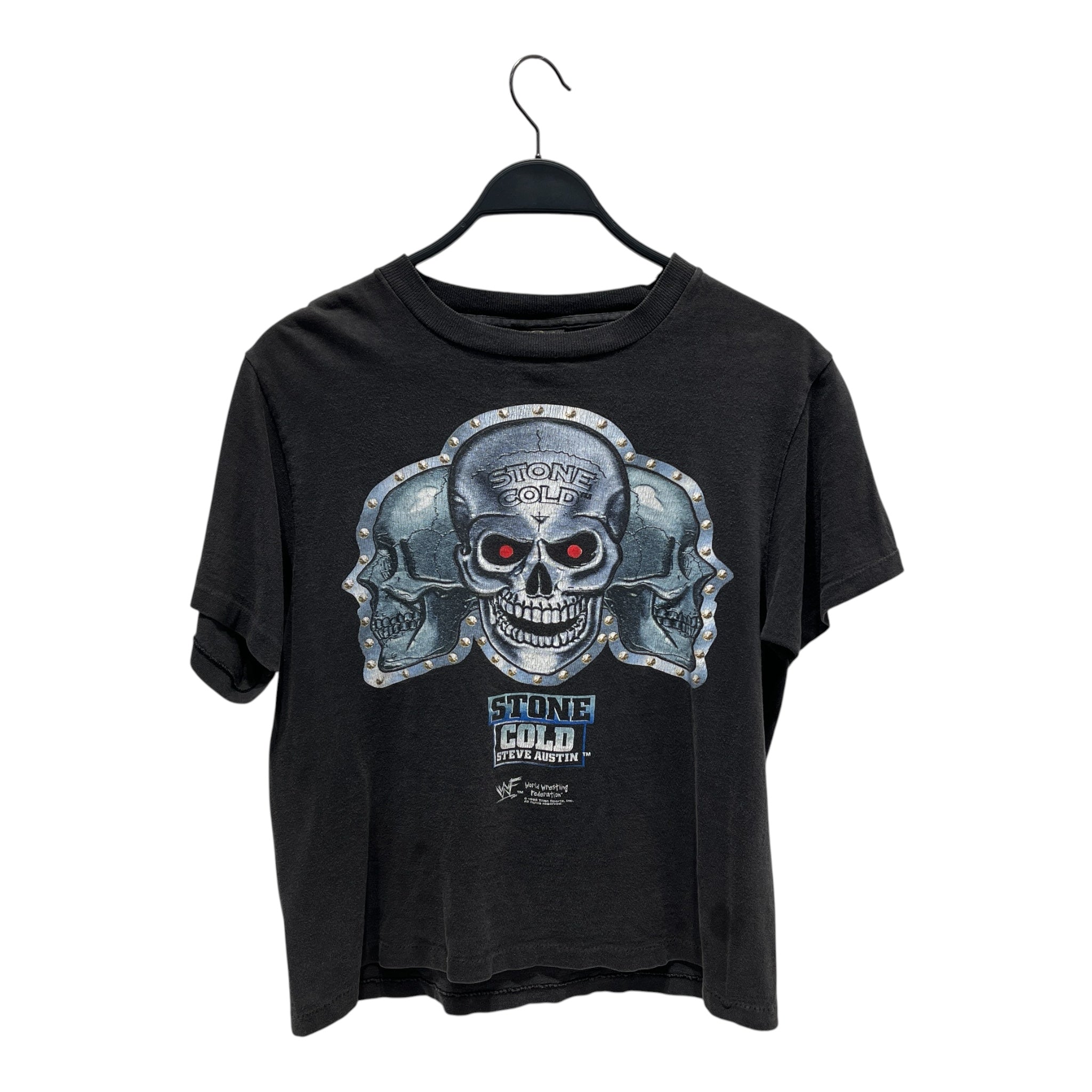 Vintage/T-Shirt/S/Cotton/BLK/Graphic/DO IT THE HARD WAY 3 SKULLS view 1