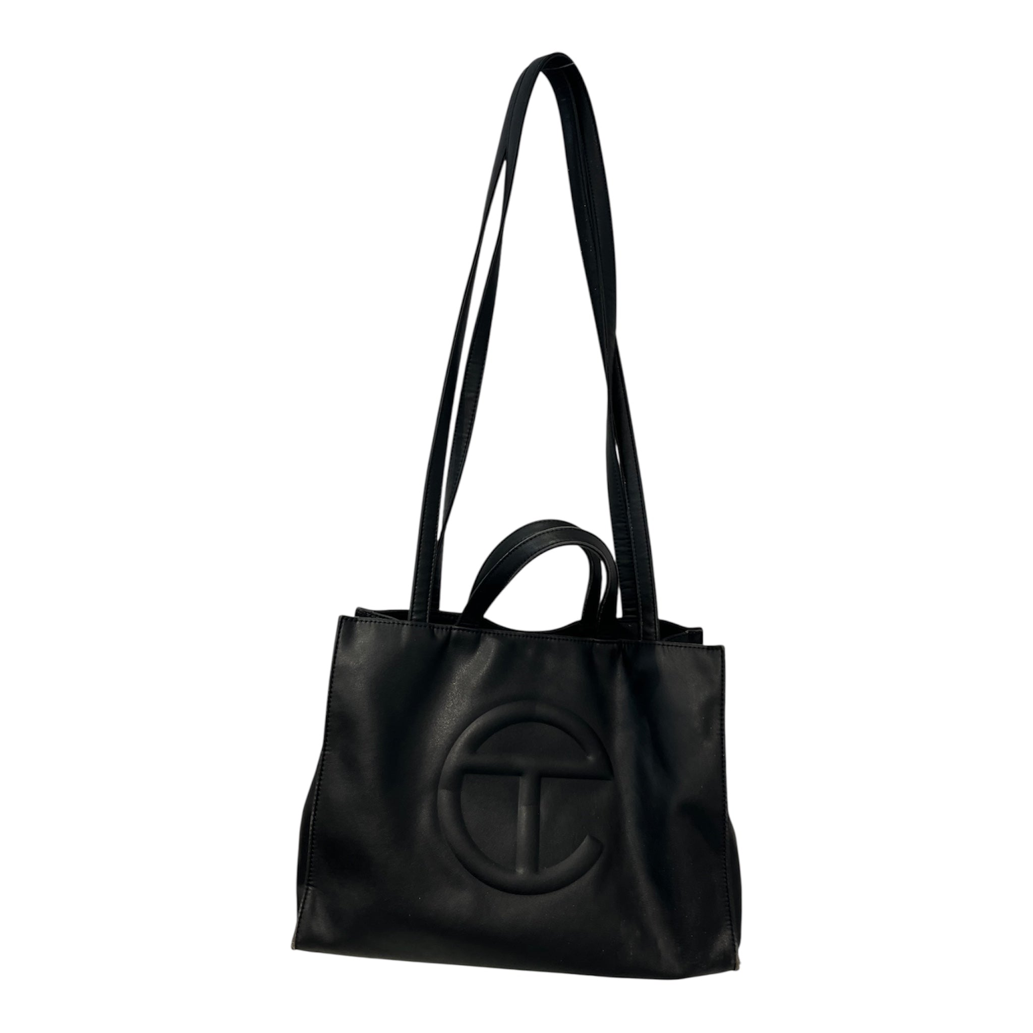 Telfar/Cross Body Bag/Leather/BLK/blk medium logo bag view 1