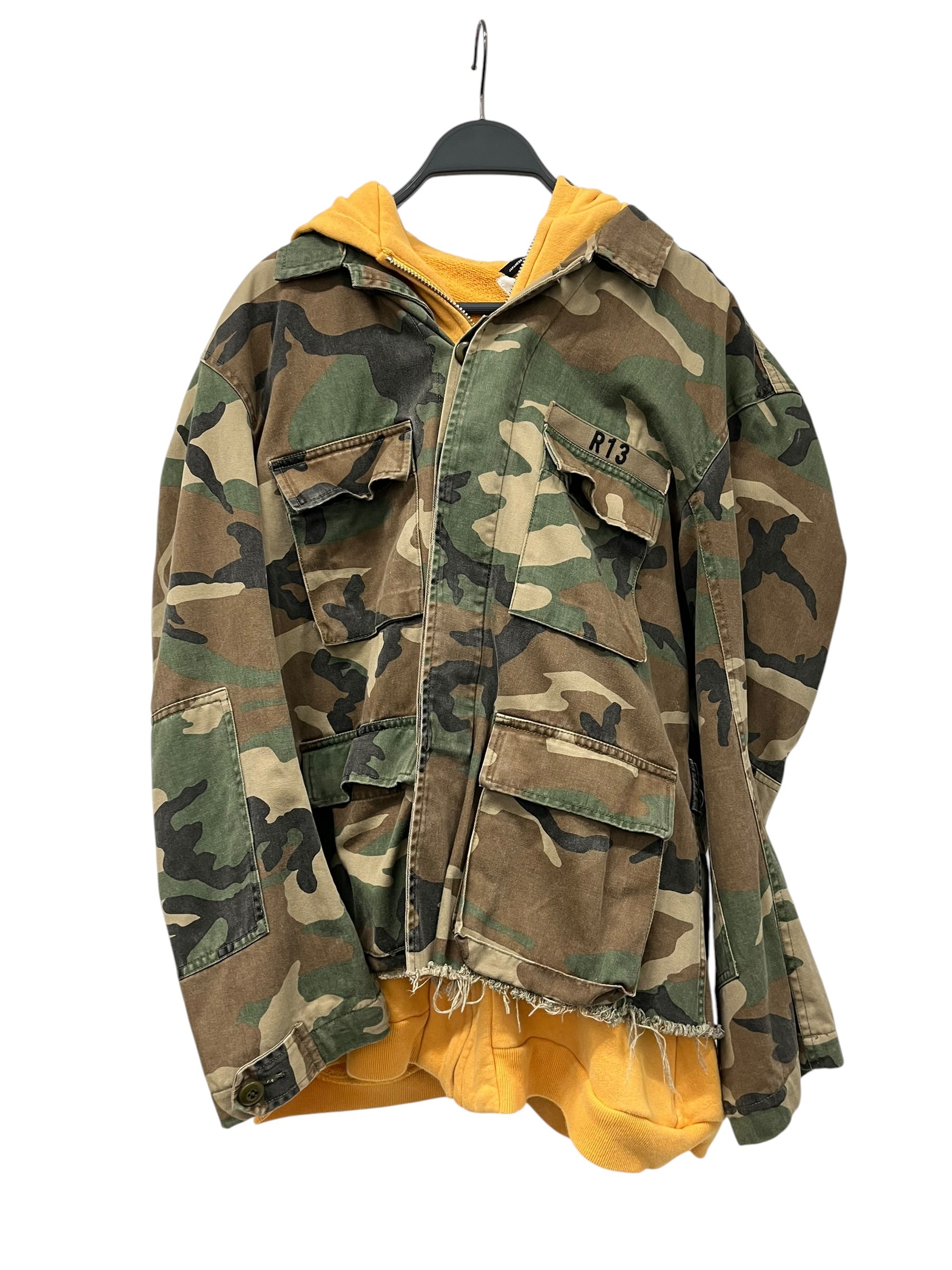 R13/Military Jkt/S/Cotton/MLT/Camouflage/LAYERED HOODIE JACKET view 1