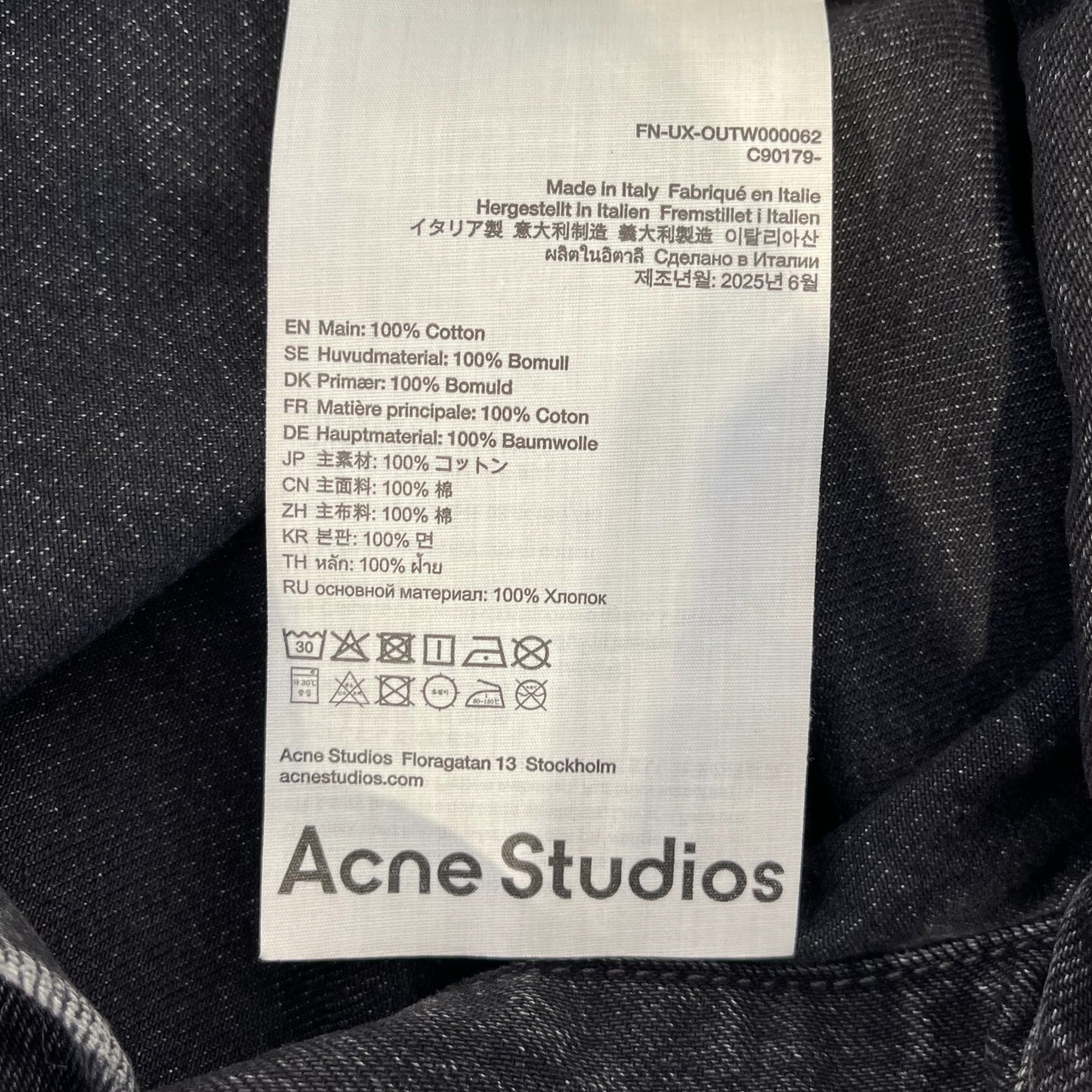 Acne Studios/Denim Jkt/M/Denim/BLK/pink pocket seams view 4