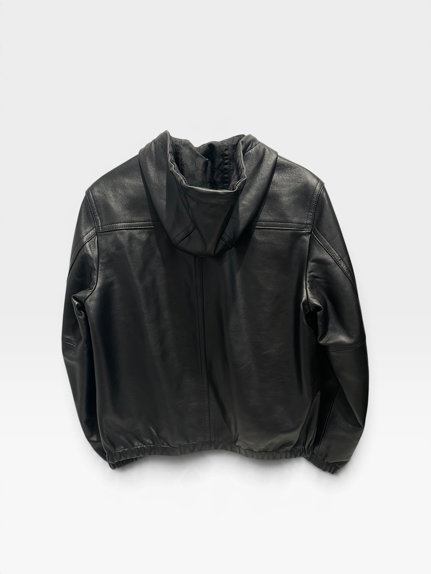 COACH/Leather Jkt/XS/Leather/BLK/Reversible Hooded Leather Jkt view 2