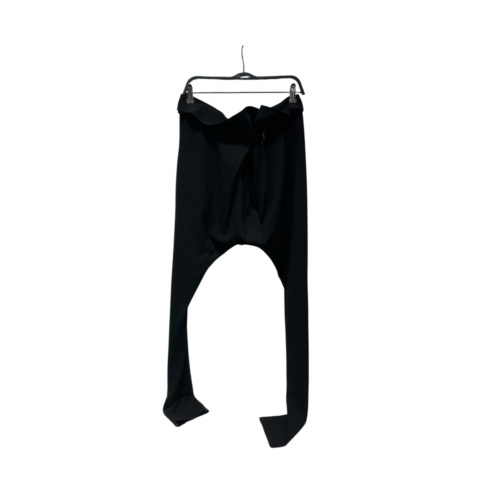 ANN DEMEULEMEESTER/Bottoms/36/Wool/BLK/belted drop crotch trouser view 1