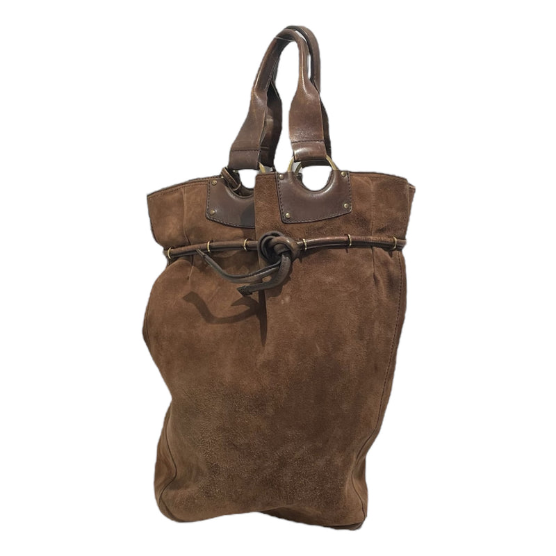 GUCCI/Tote Bag/Suede/CML/Gold Hardware