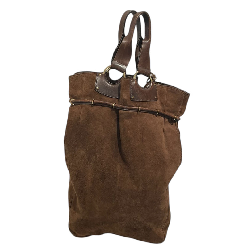 GUCCI/Tote Bag/Suede/CML/Gold Hardware