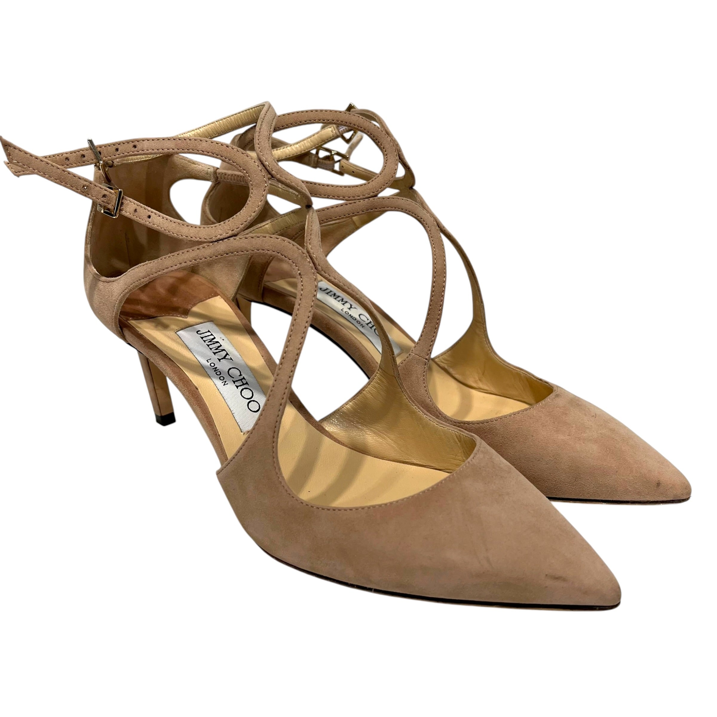 JIMMY CHOO/Heels/US 7/Cotton/BEG/ view 1