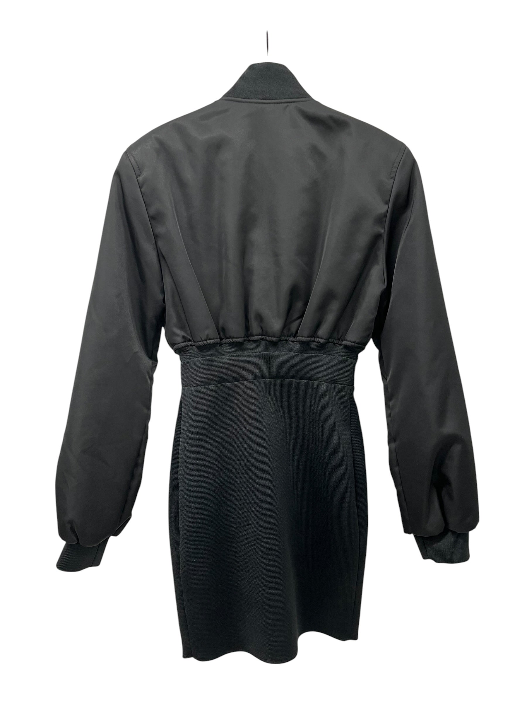 HERON PRESTON/Dress/XS/Nylon/BLK/BOMBER JACKET DRESS HYBRID view 2