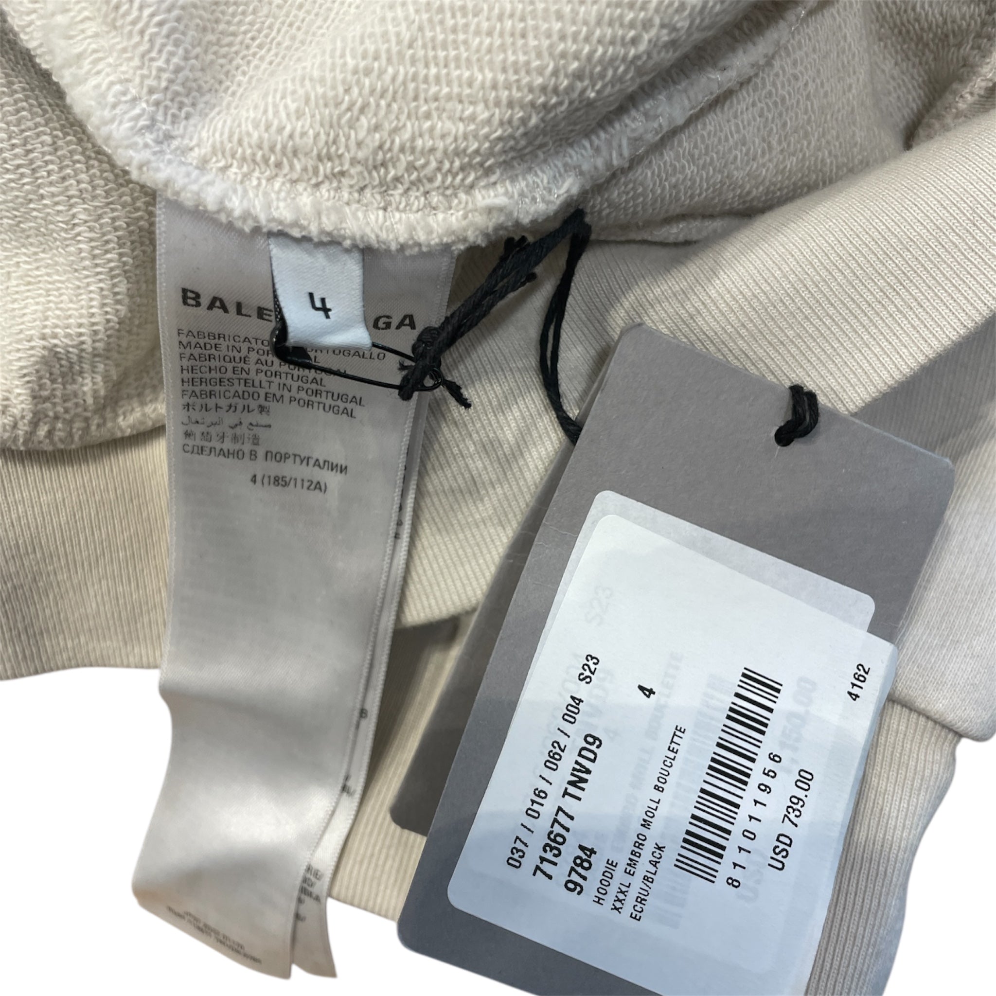 BALENCIAGA/Hoodie/4/Leather/CRM/XXXL HOOIE view 3
