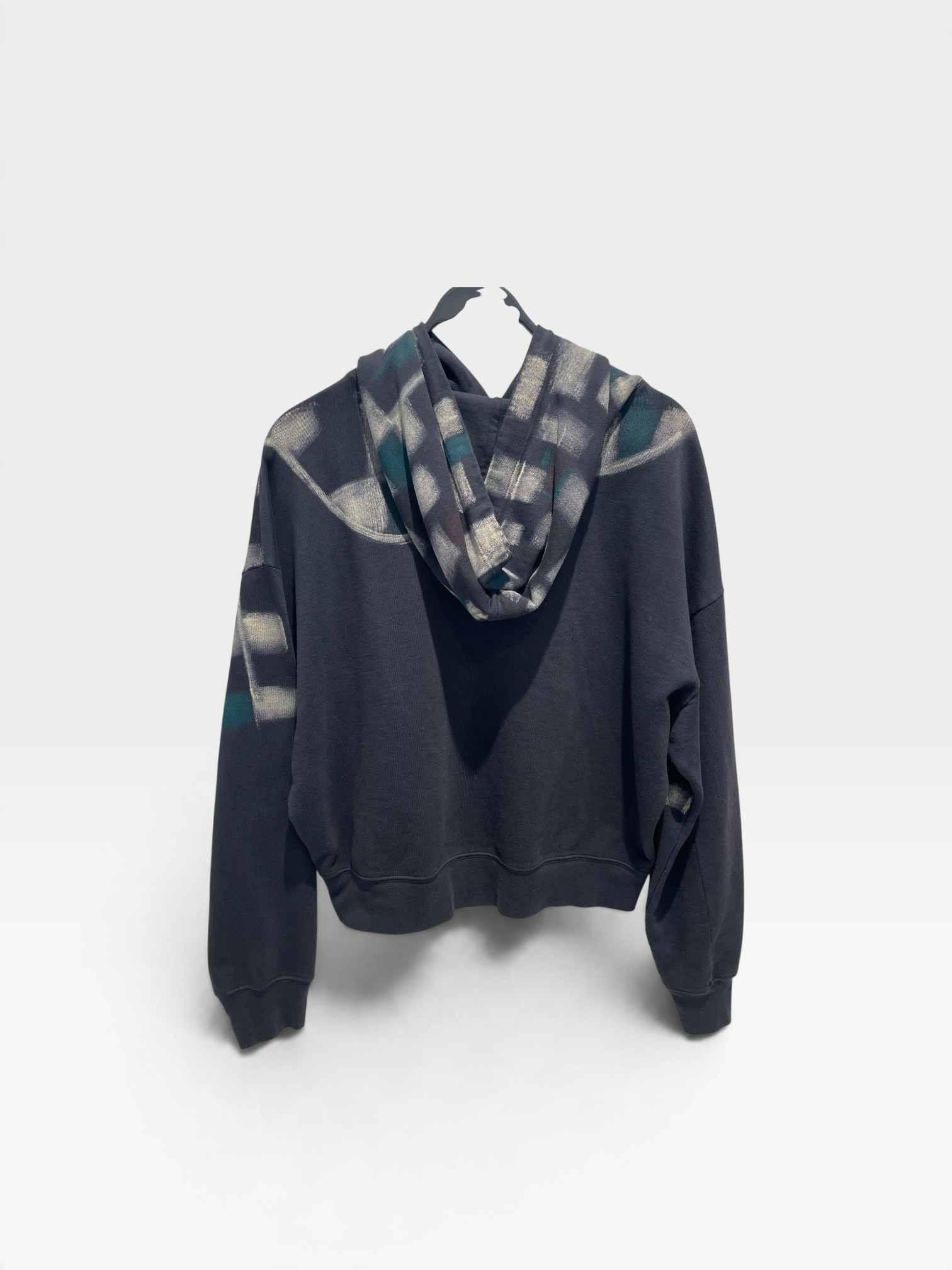 ECKHAUS LATTA/Hoodie/M/All Over Print/Cotton/BLK/Fade plaid allover print view 2