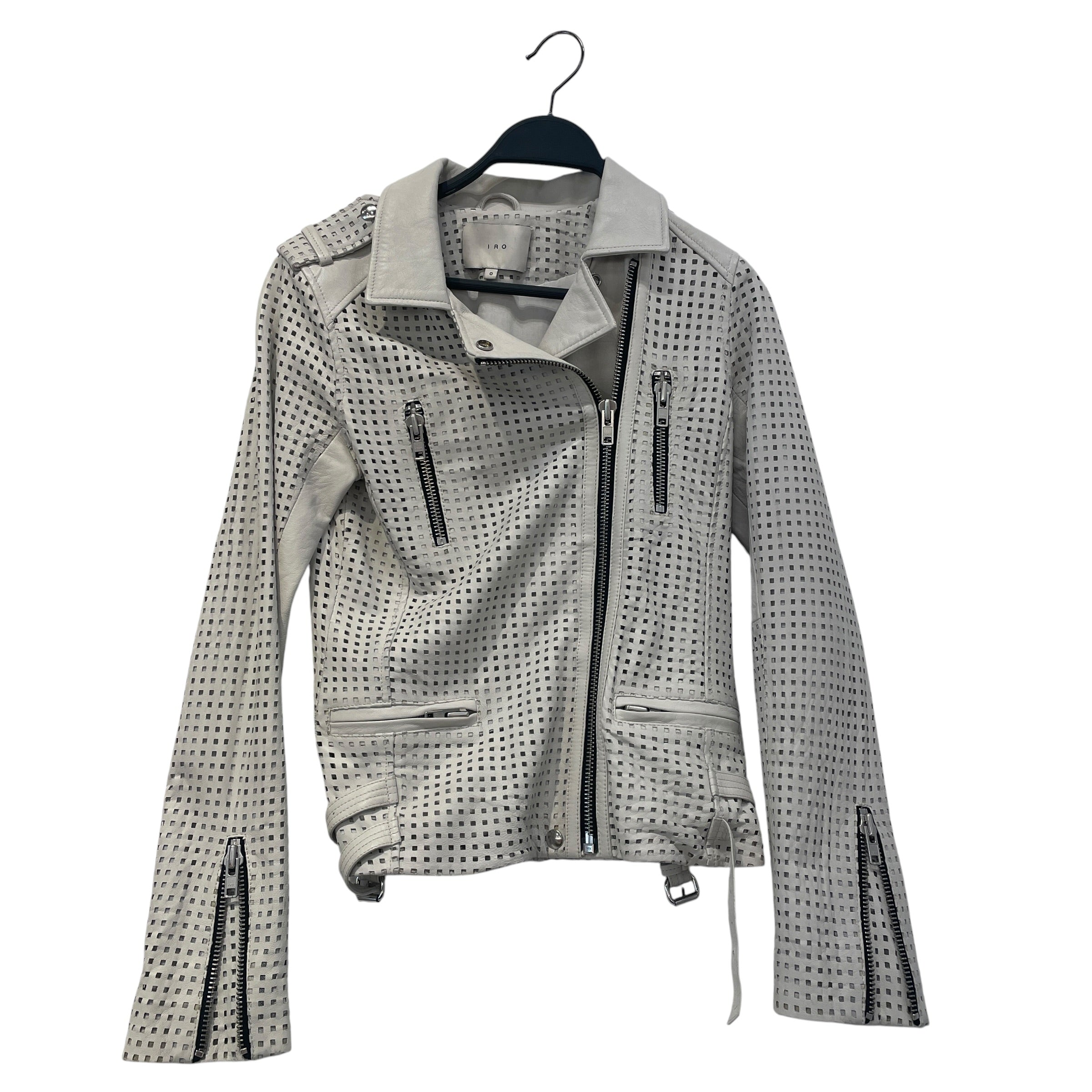 IRO/Leather Jkt/0/Lambskin/IVR/jacket w/ square hole pattern view 1