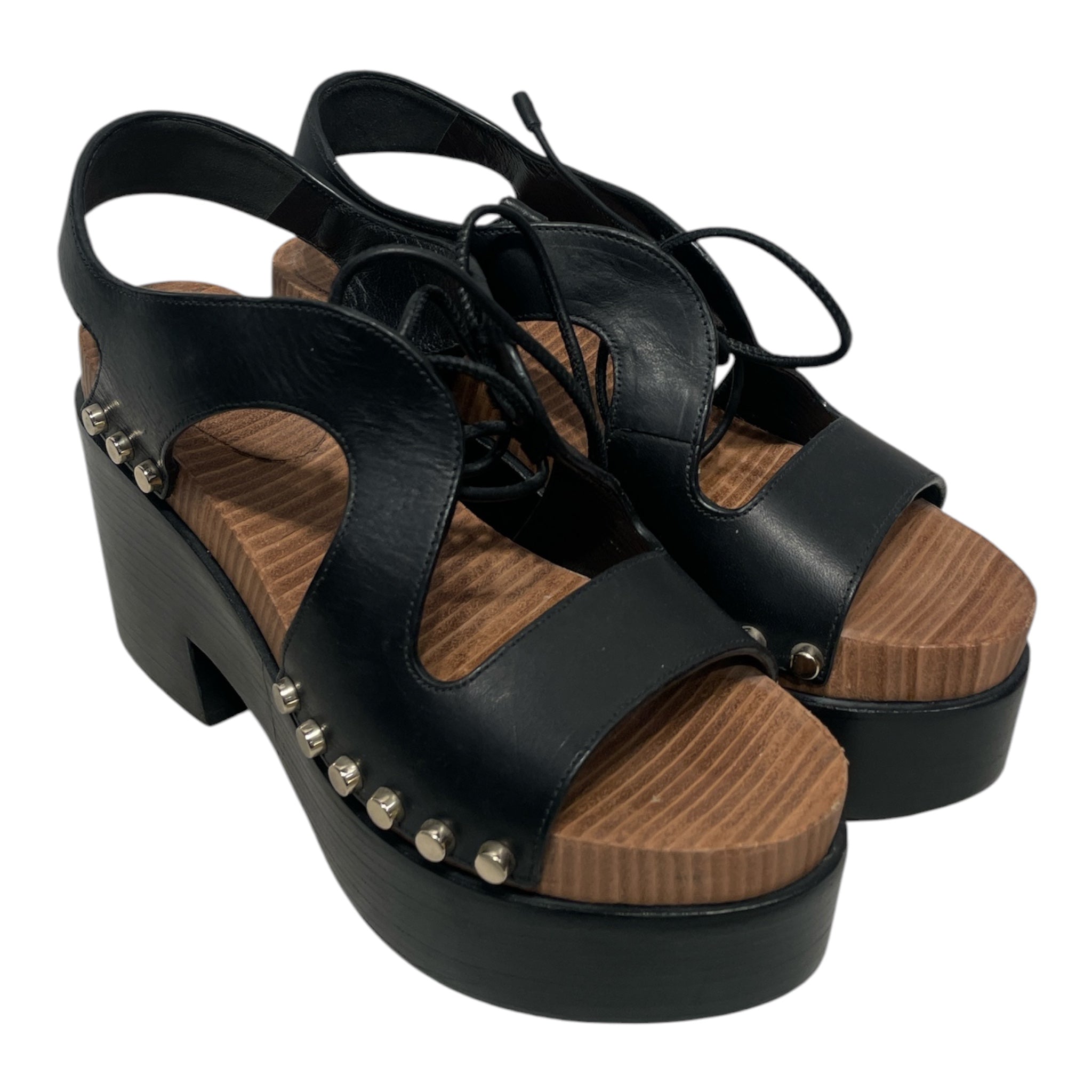 BALENCIAGA/Sandals/EU 38/BLK/Platform/Platform Sandal / Silver Studs view 1