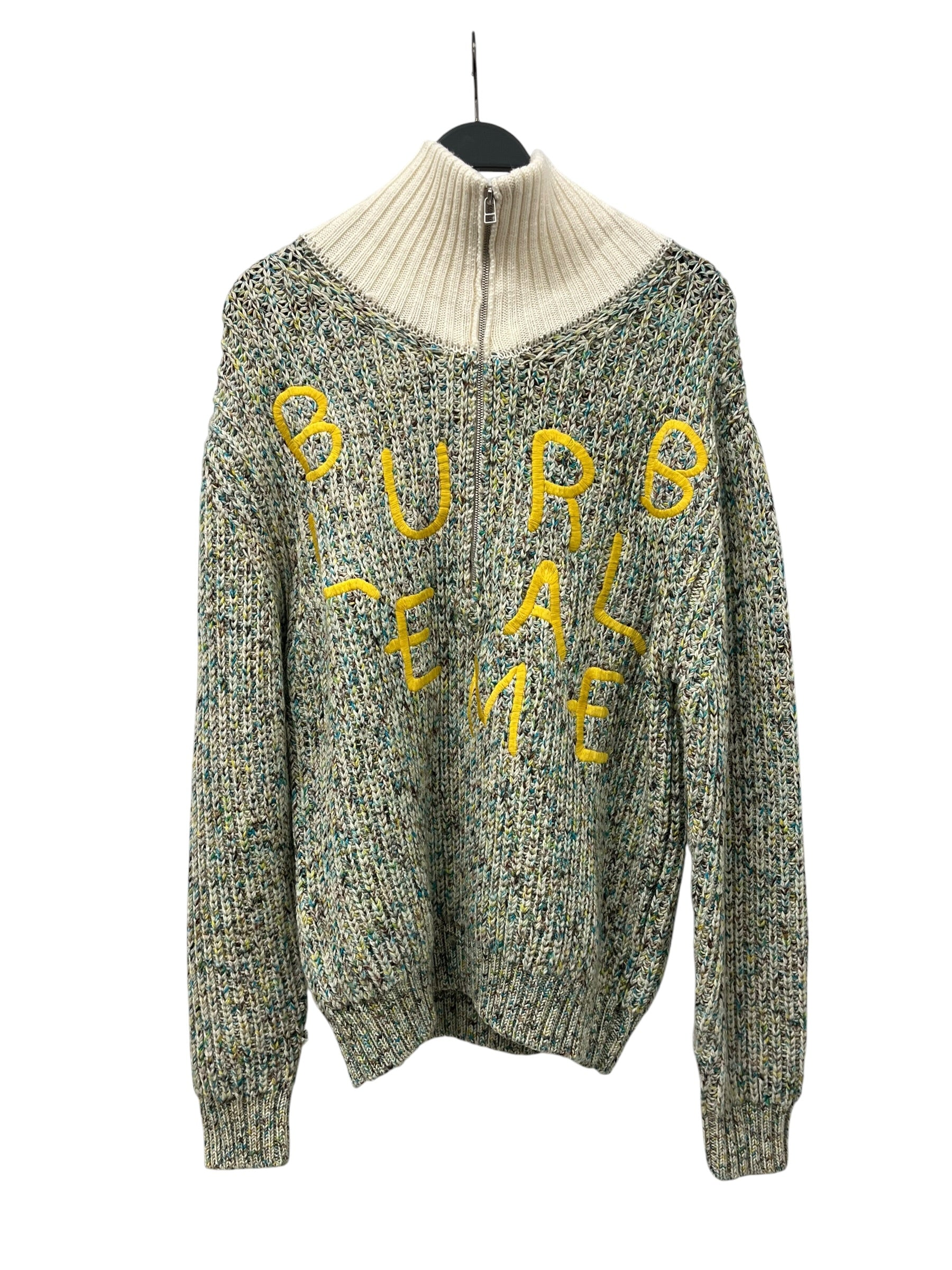 BLUEMARBLE/Heavy Sweater/L/Cotton/GRN/Oversize/YELLOW LETTERS view 1