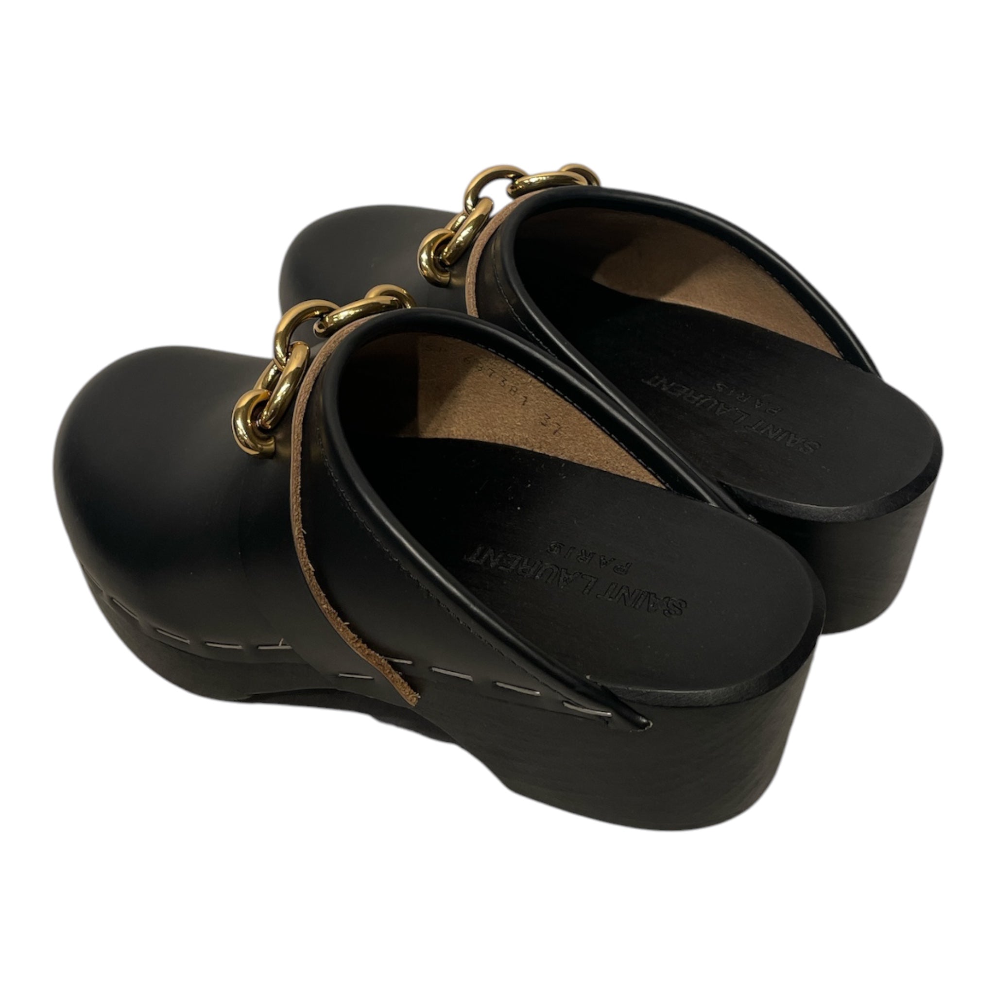 SAINT LAURENT/Loafers/EU 37/Leather/BLK/CLOGS view 2