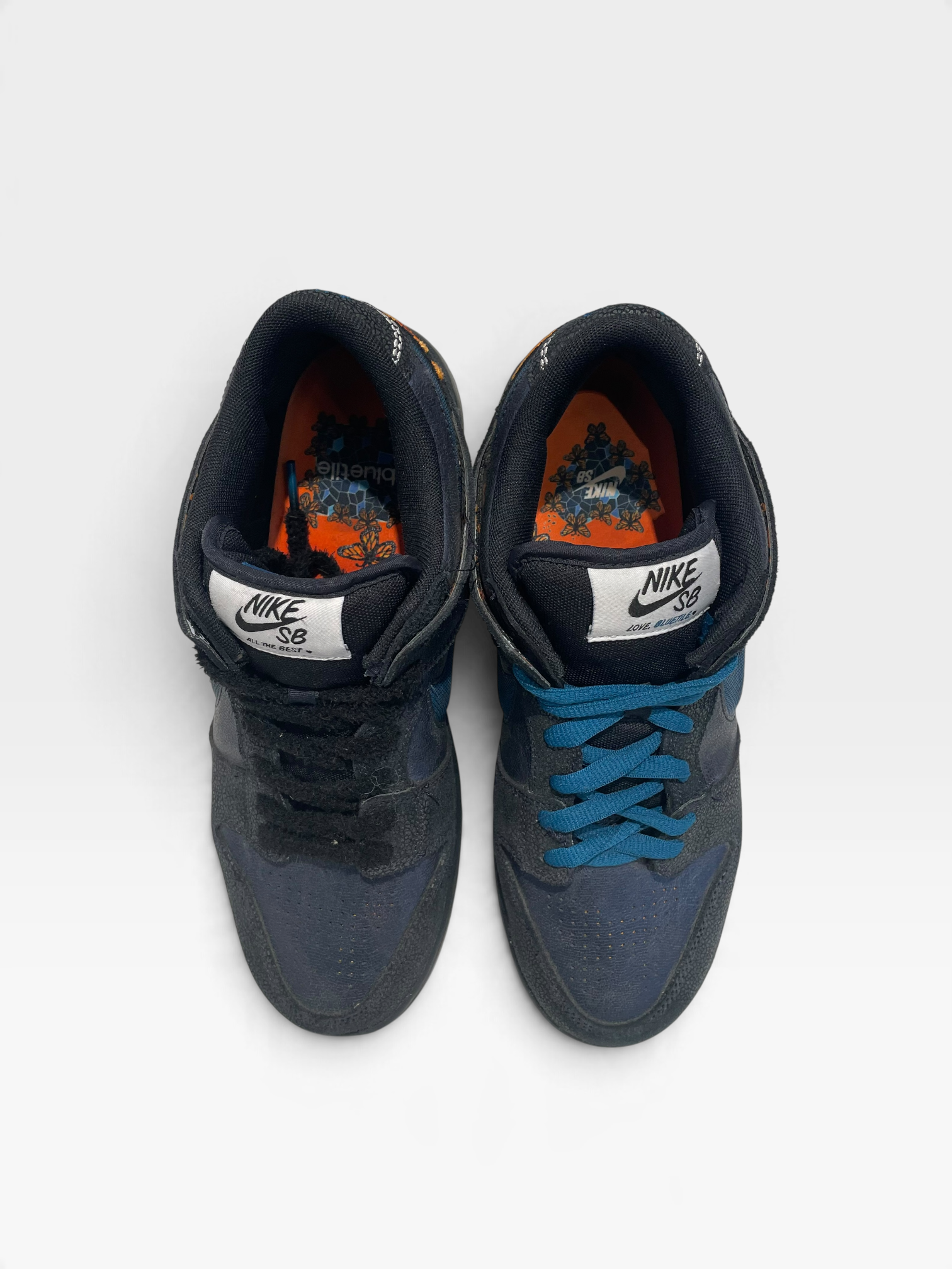 NIKE/X BLUETILE SB DUNK LOW/Low-Sneakers/US 10/Leather/NVY/IQ1323-001 view 3
