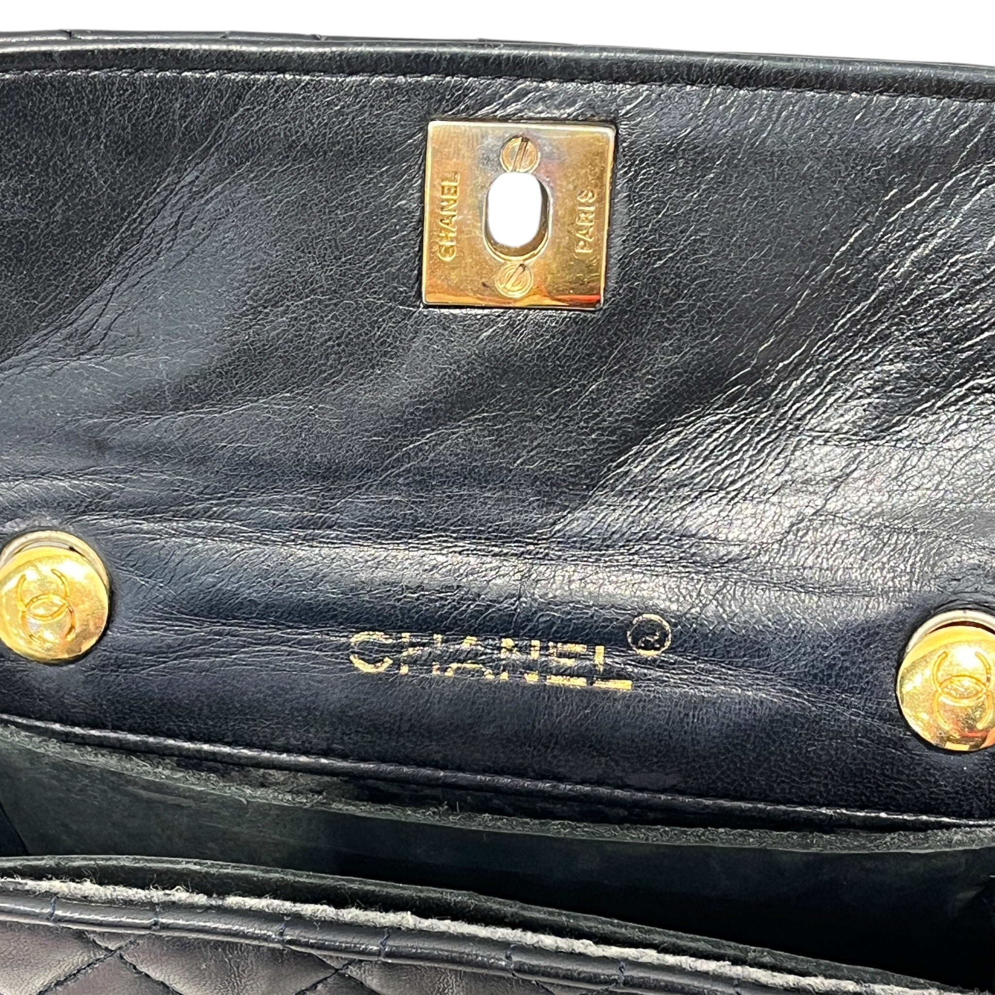 CHANEL/Cross Body Bag/Leather/BLK/QUILTED DYNASTY - COND. INSIDE view 6
