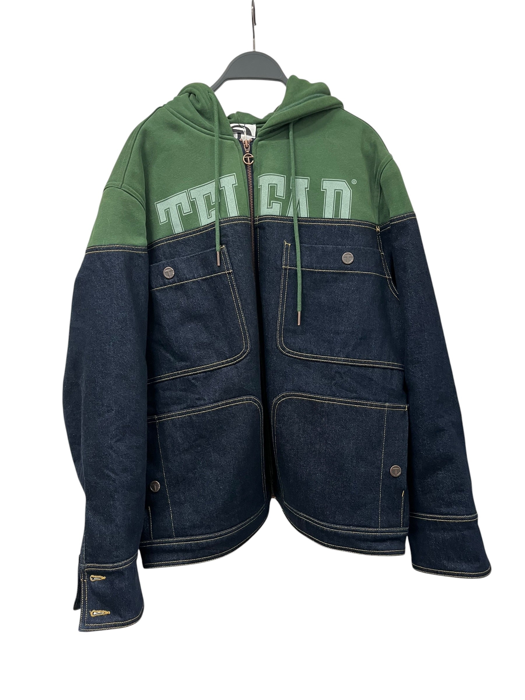 Telfar/Jacket/M/Cotton/NVY/Graphic/HOODIE DENIM JACKET view 1