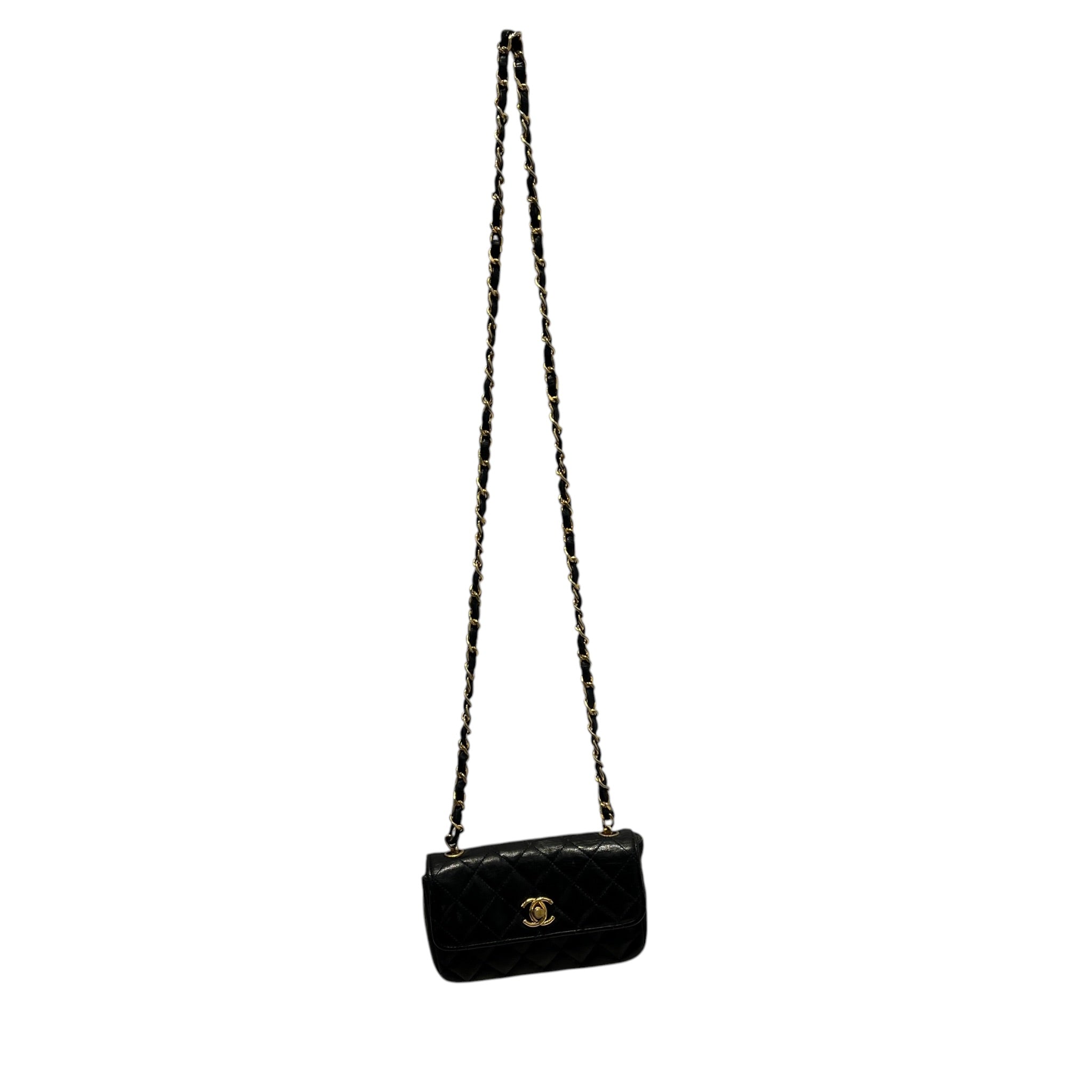CHANEL/Cross Body Bag/Leather/BLK/QUILTED DYNASTY - COND. INSIDE view 1