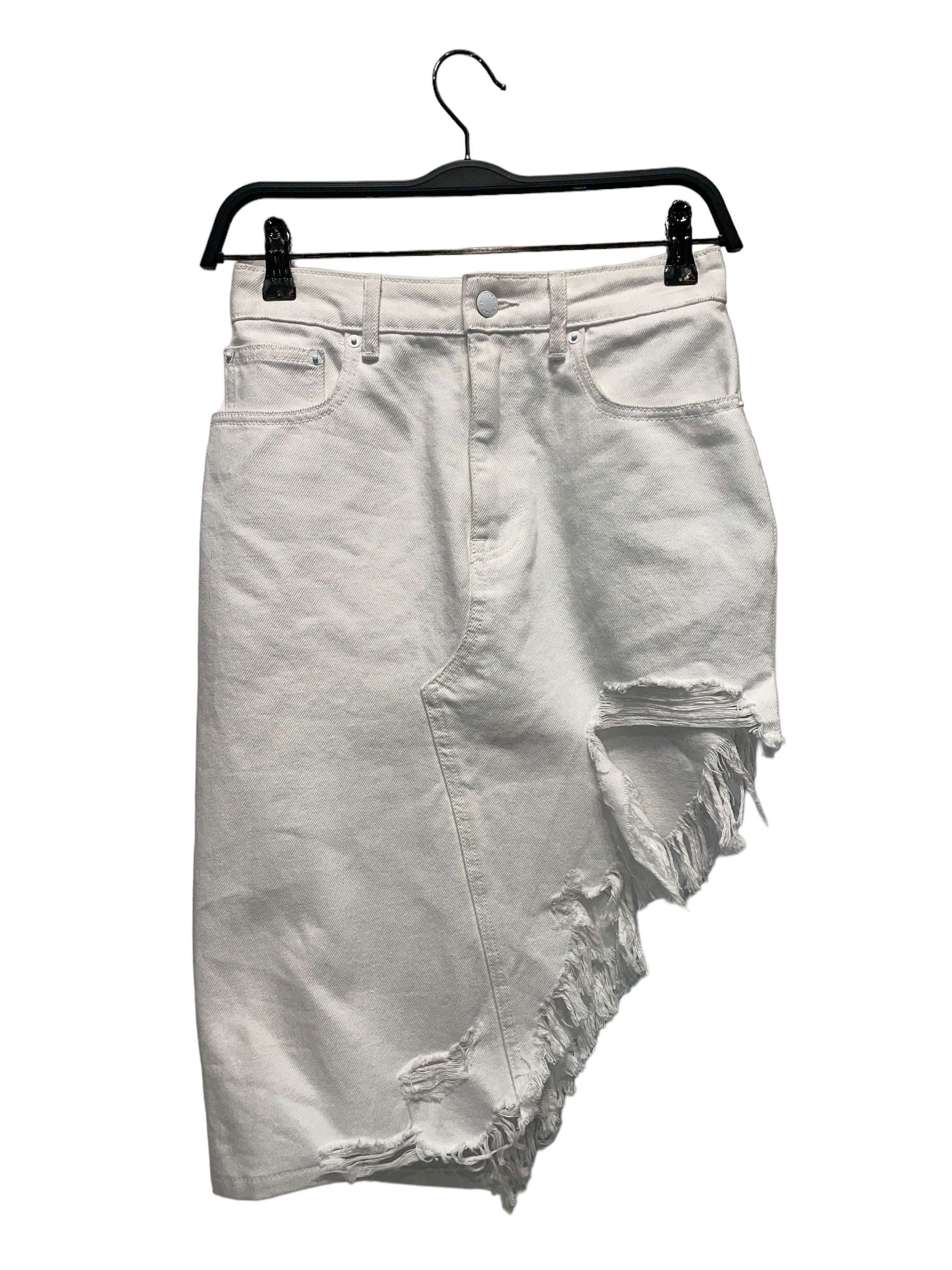 Alexander Wang/Skirt/25/Denim/WHT/Asymmetrical Frayed view 1