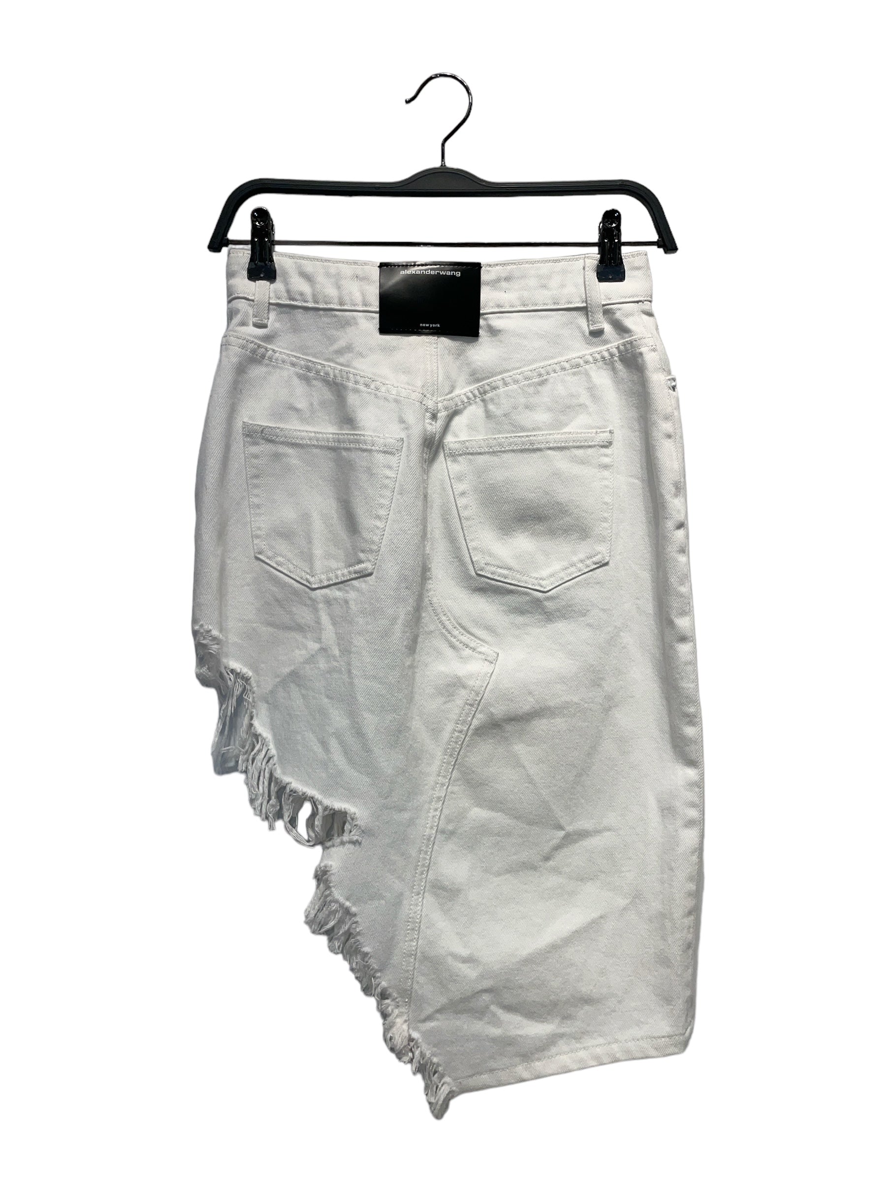 Alexander Wang/Skirt/25/Denim/WHT/Asymmetrical Frayed view 2