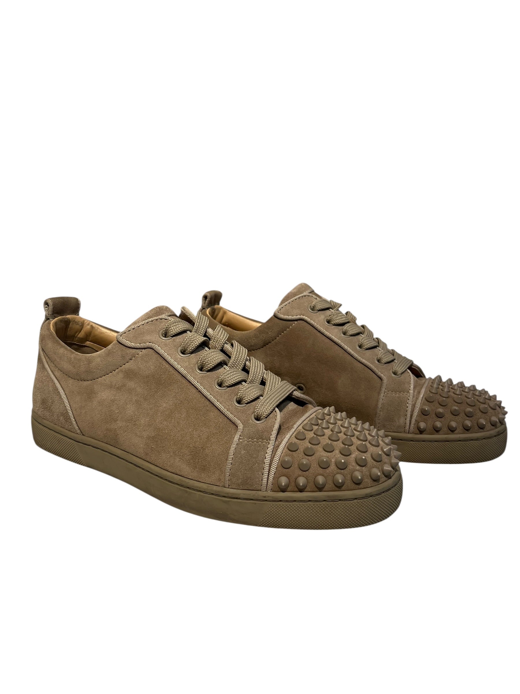 Christian Louboutin/Low-Sneakers/US 8/Leather/BEG/Louis Junior spikes Orlato Flt view 1
