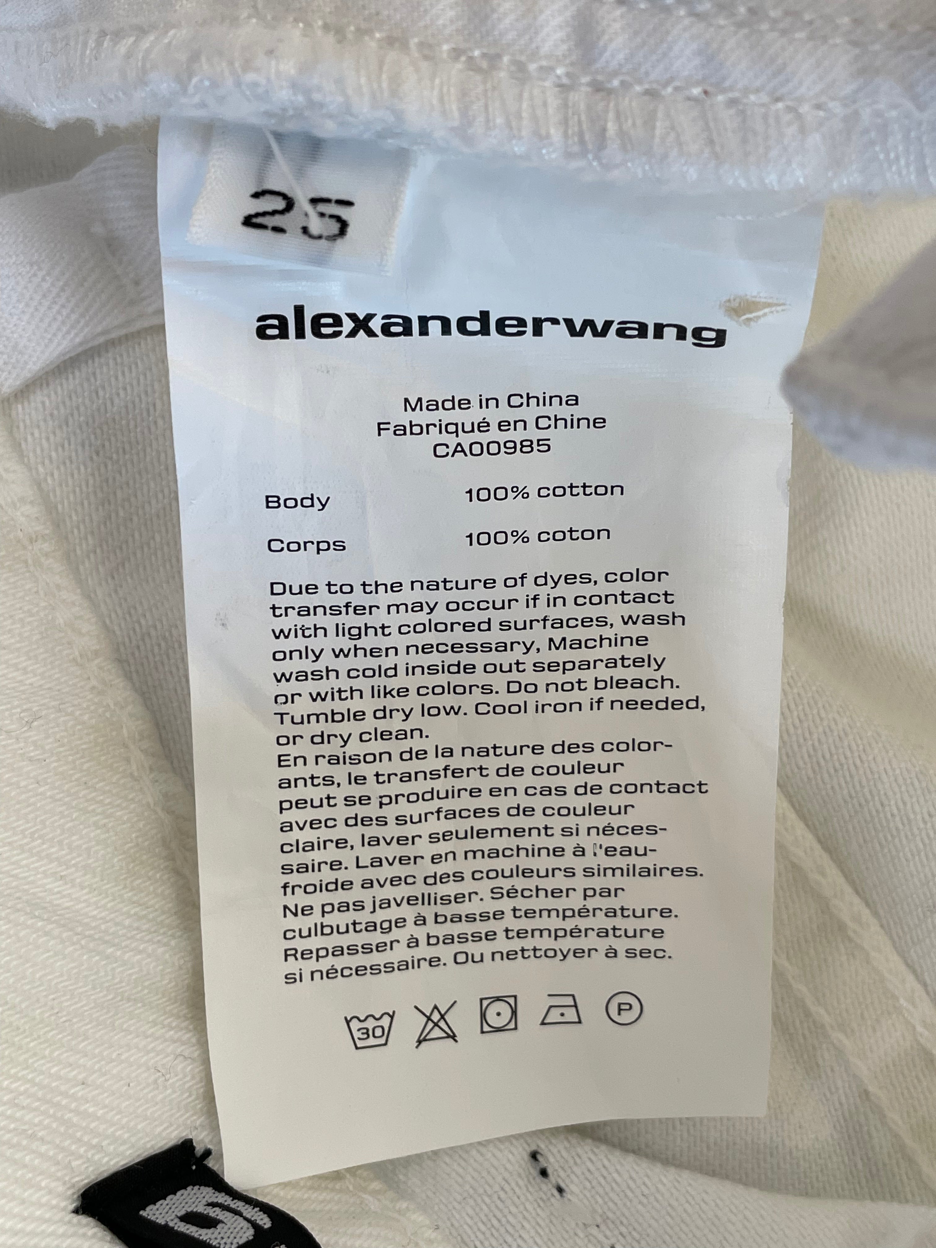Alexander Wang/Skirt/25/Denim/WHT/Asymmetrical Frayed view 4
