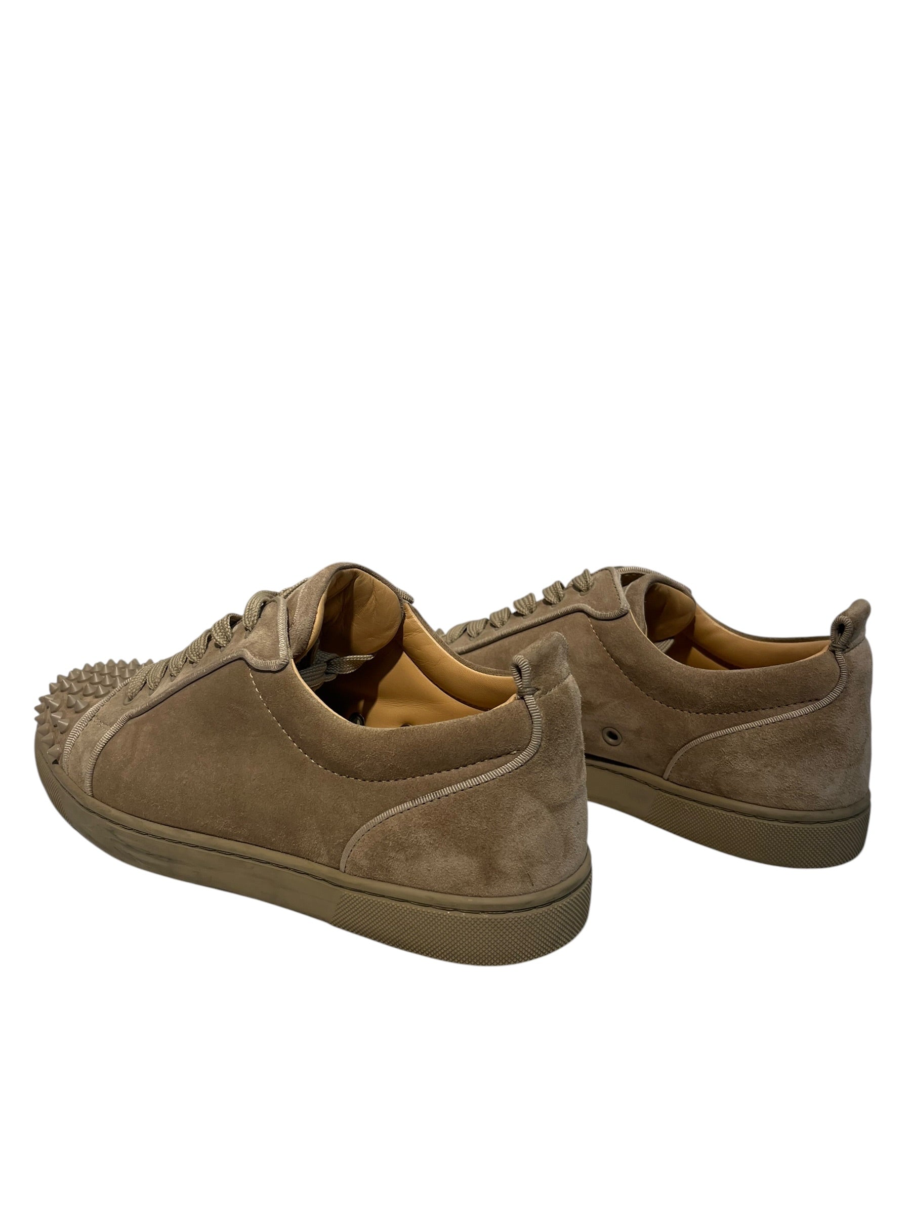 Christian Louboutin/Low-Sneakers/US 8/Leather/BEG/Louis Junior spikes Orlato Flt view 2