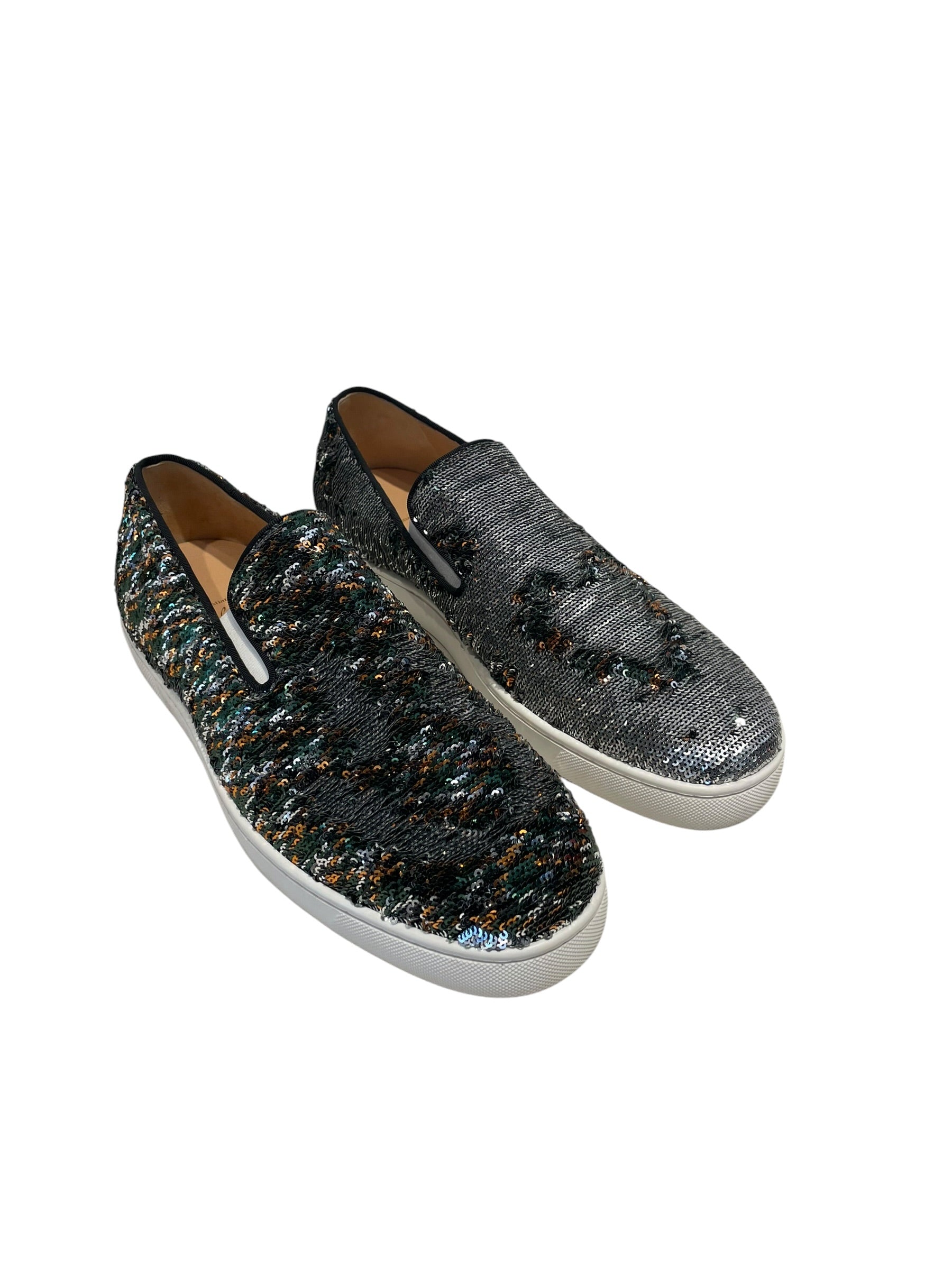 Christian Louboutin/Low-Sneakers/US 9/SLV/chrome sequin view 1