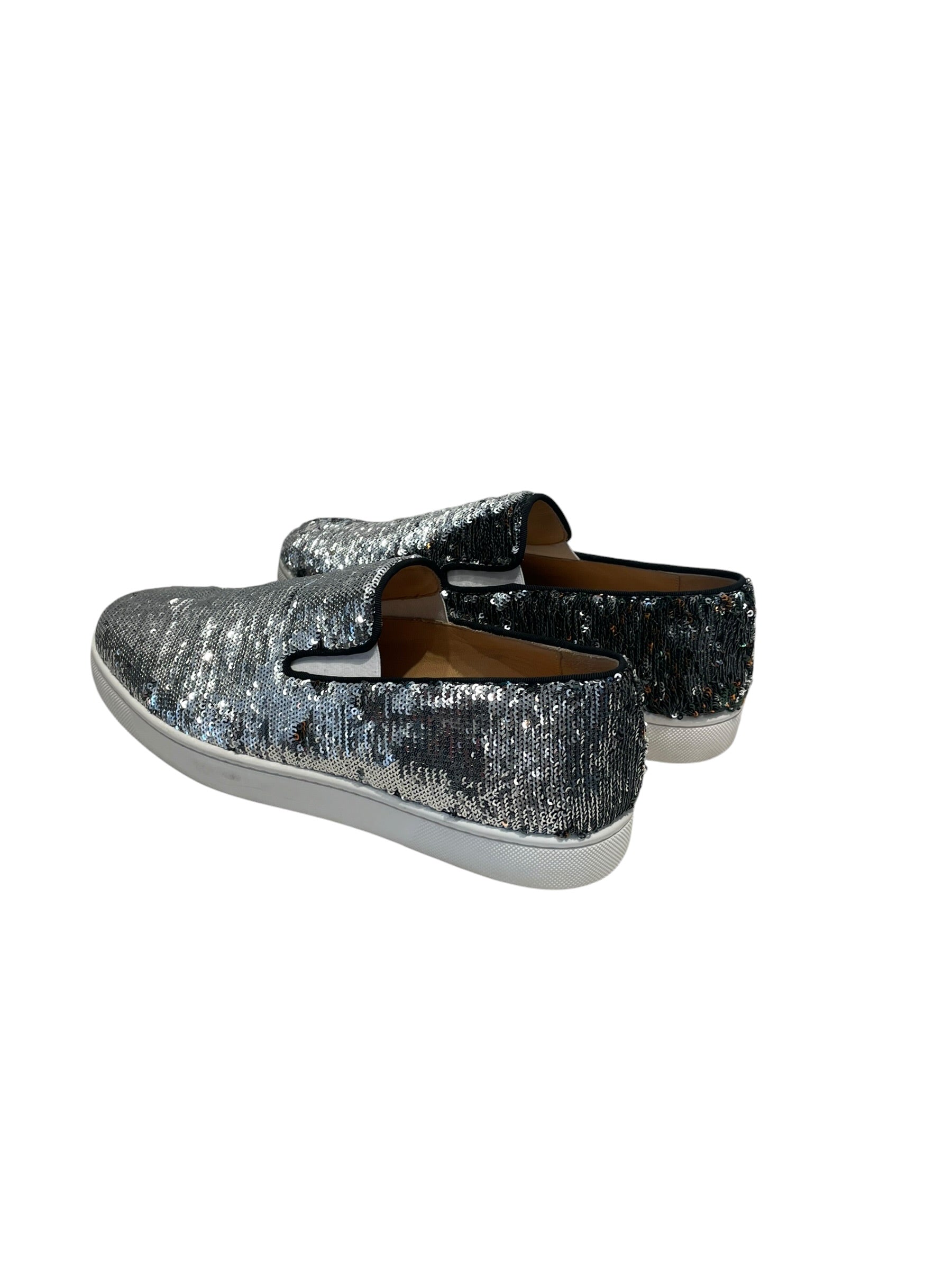 Christian Louboutin/Low-Sneakers/US 9/SLV/chrome sequin view 2