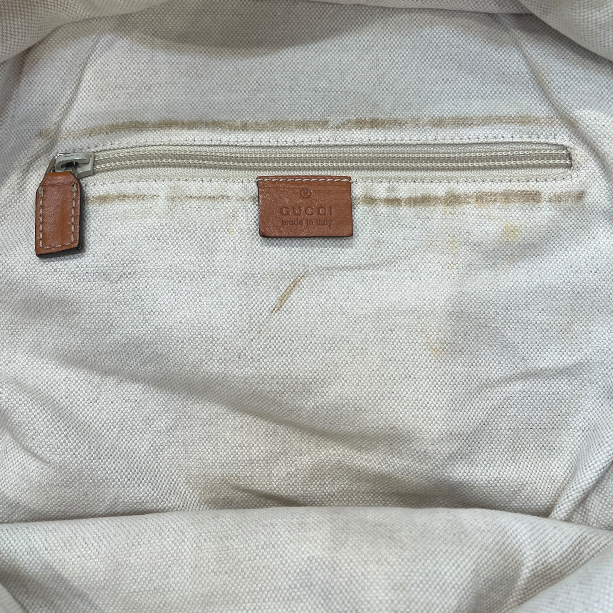 GUCCI/Backpack/Nylon/NVY/GG nylon backpack brwn details view 4