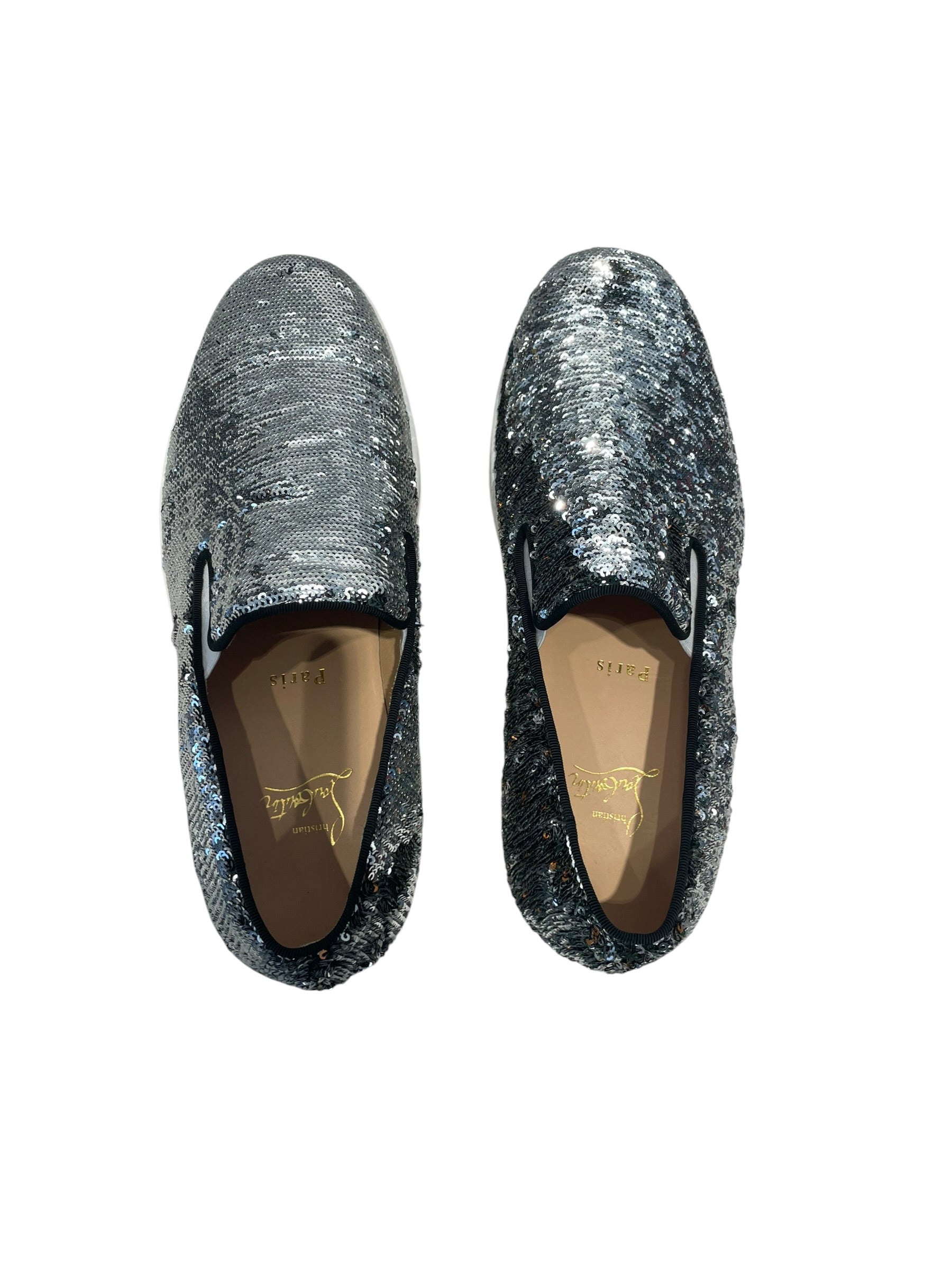 Christian Louboutin/Low-Sneakers/US 9/SLV/chrome sequin view 3