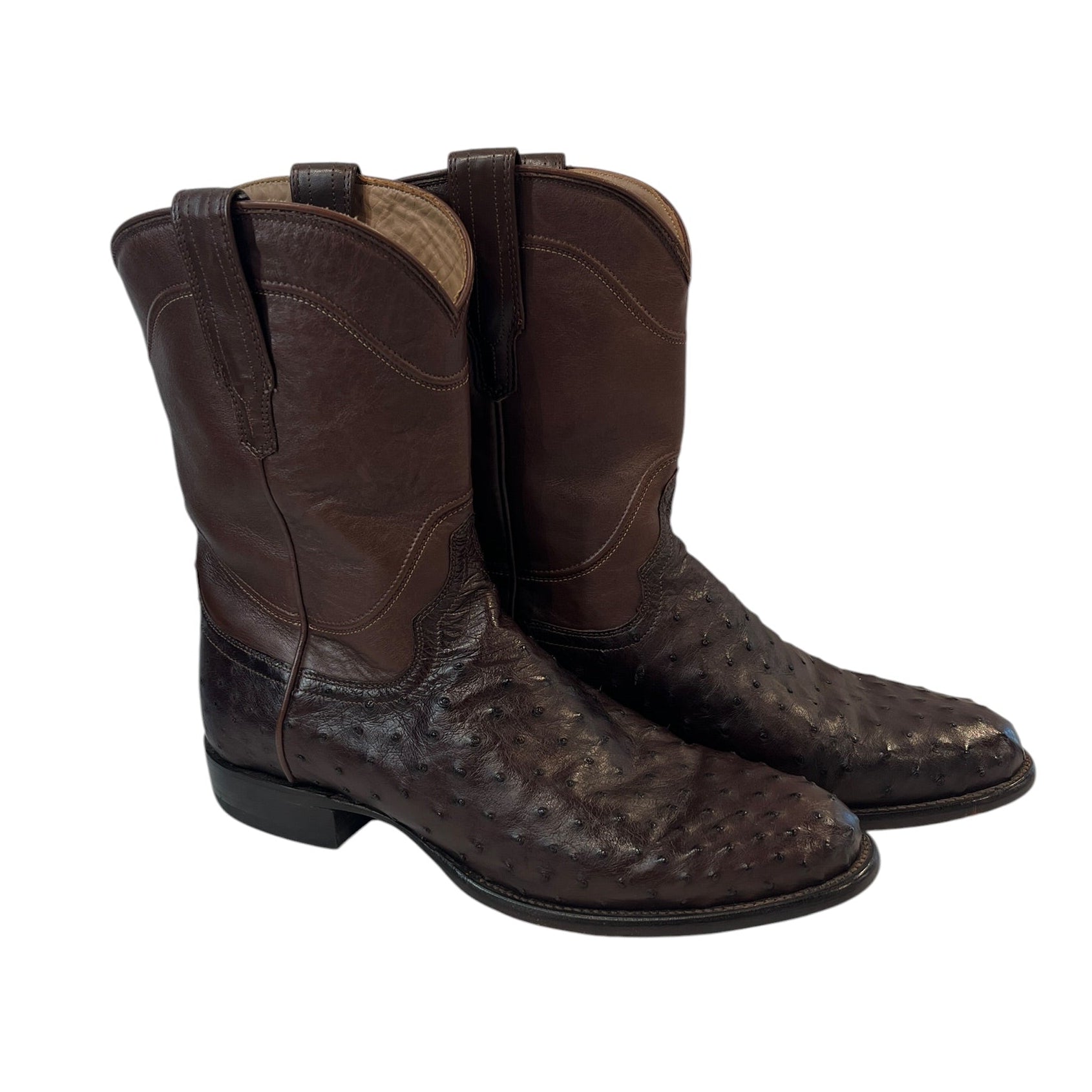 TECOVAS/Cowboy Boots/US 12/Animal Pattern/Leather/BRD/OSTRICH view 1