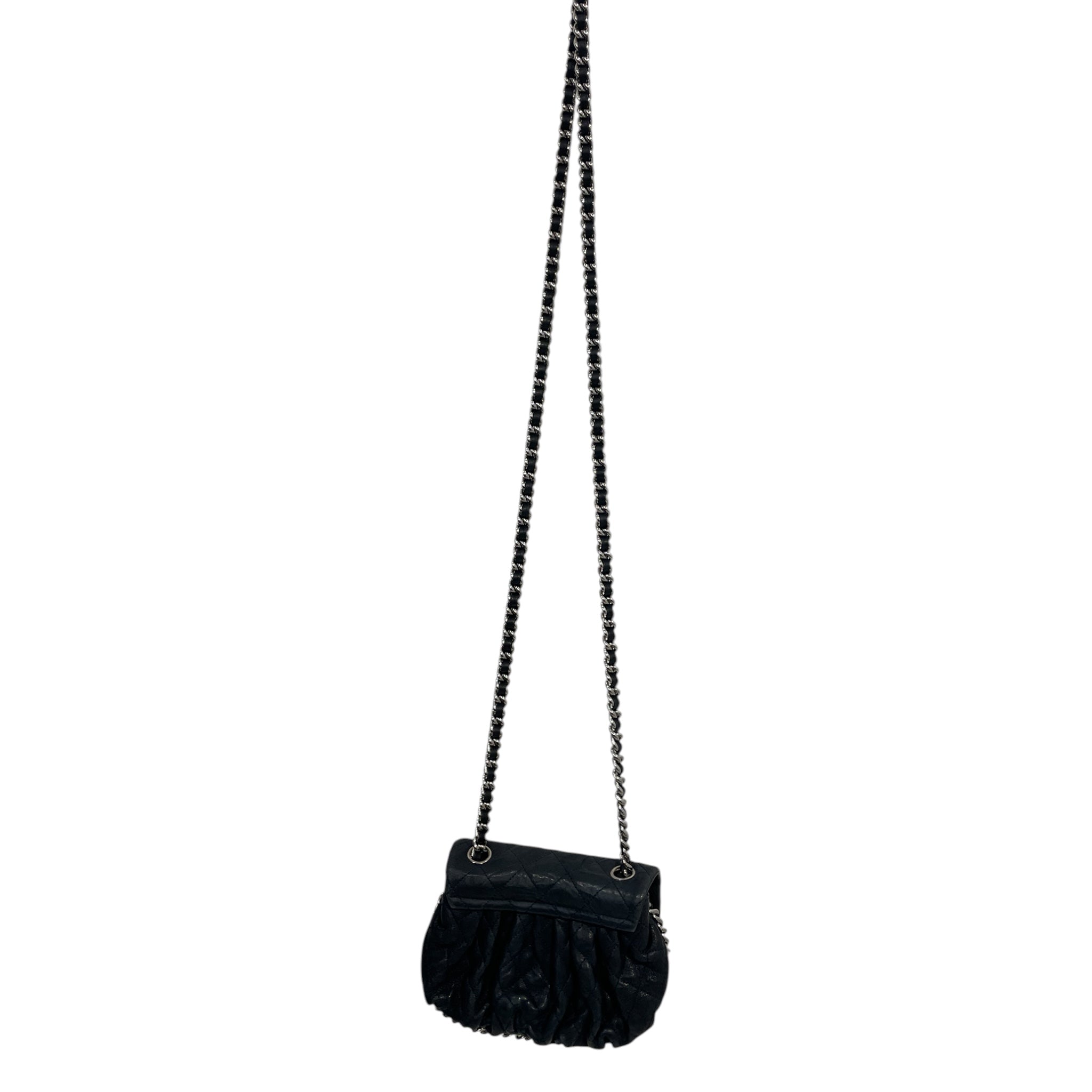 CHANEL/Cross Body Bag/Leather/NVY/CHAIN AROUND FLAP BAG view 3