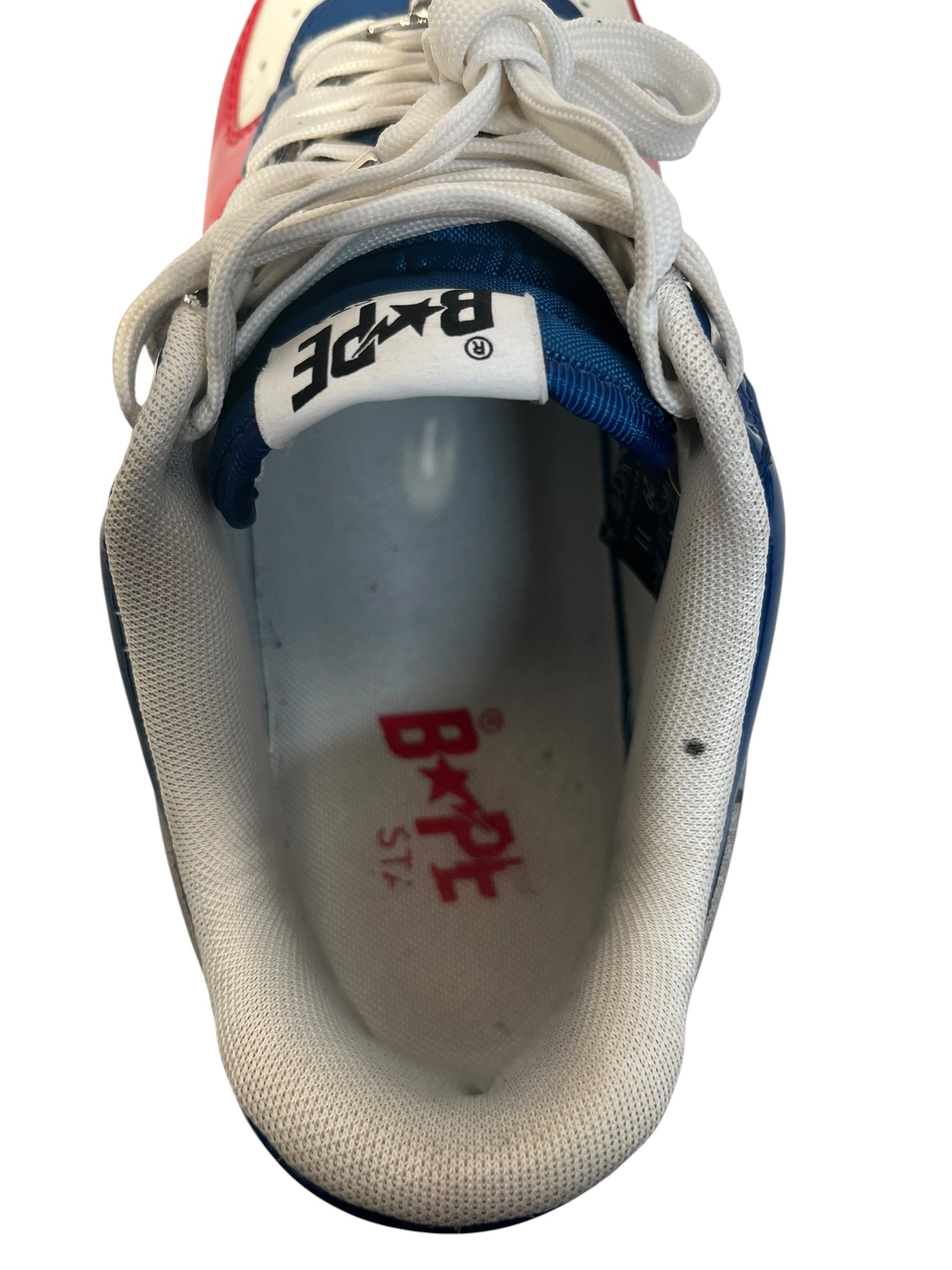 BAPE STA!/Low-Sneakers/US 11/Leather/WHT/red white blue view 3