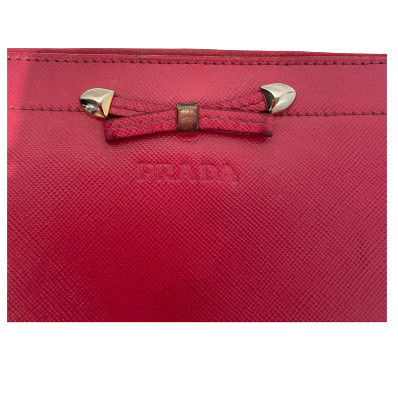PRADA/Long Wallet/OS/Leather/PNK/Leather Continental Wallet