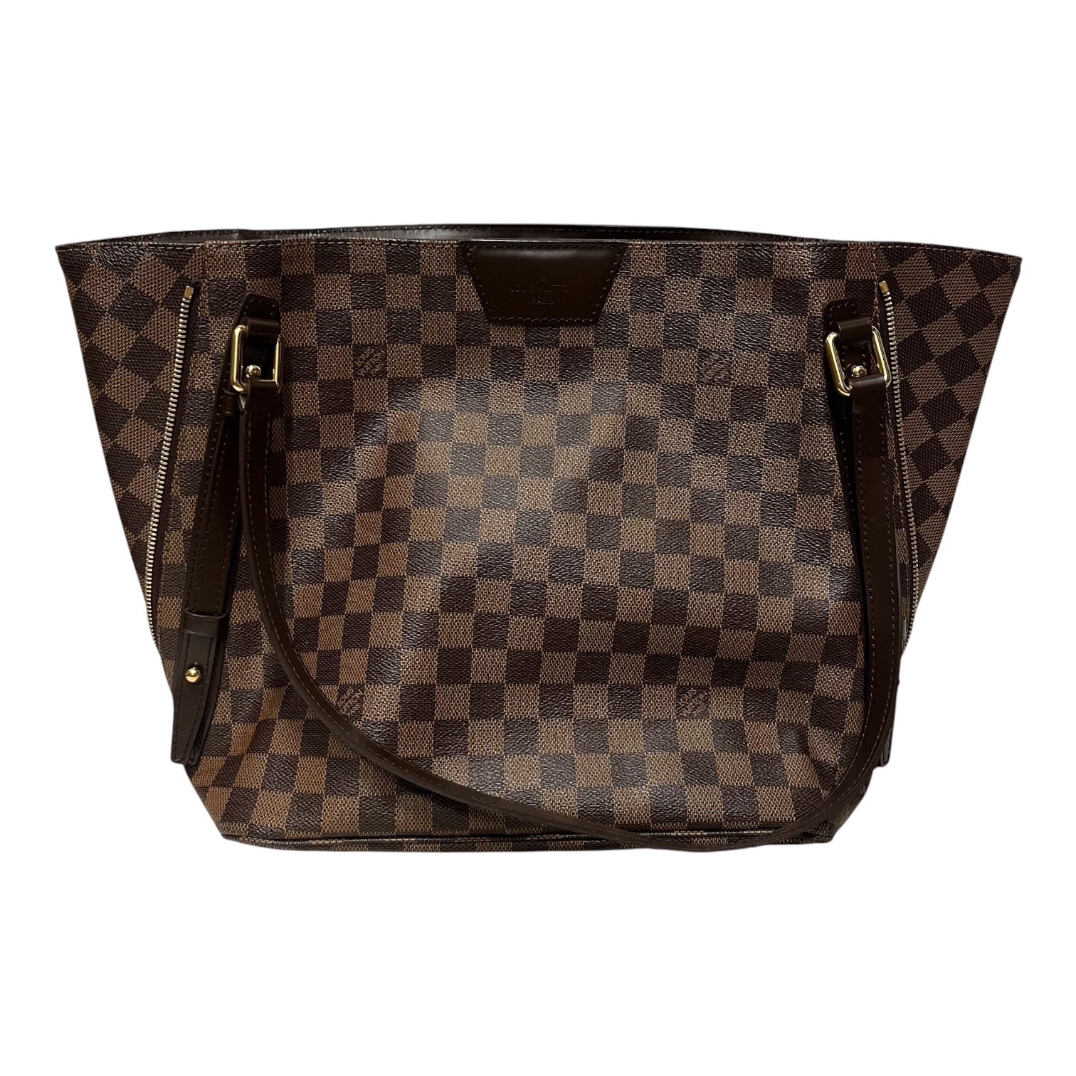 LOUIS VUITTON/Tote Bag/Glen Check/Leather/BRW/damier rivington view 1