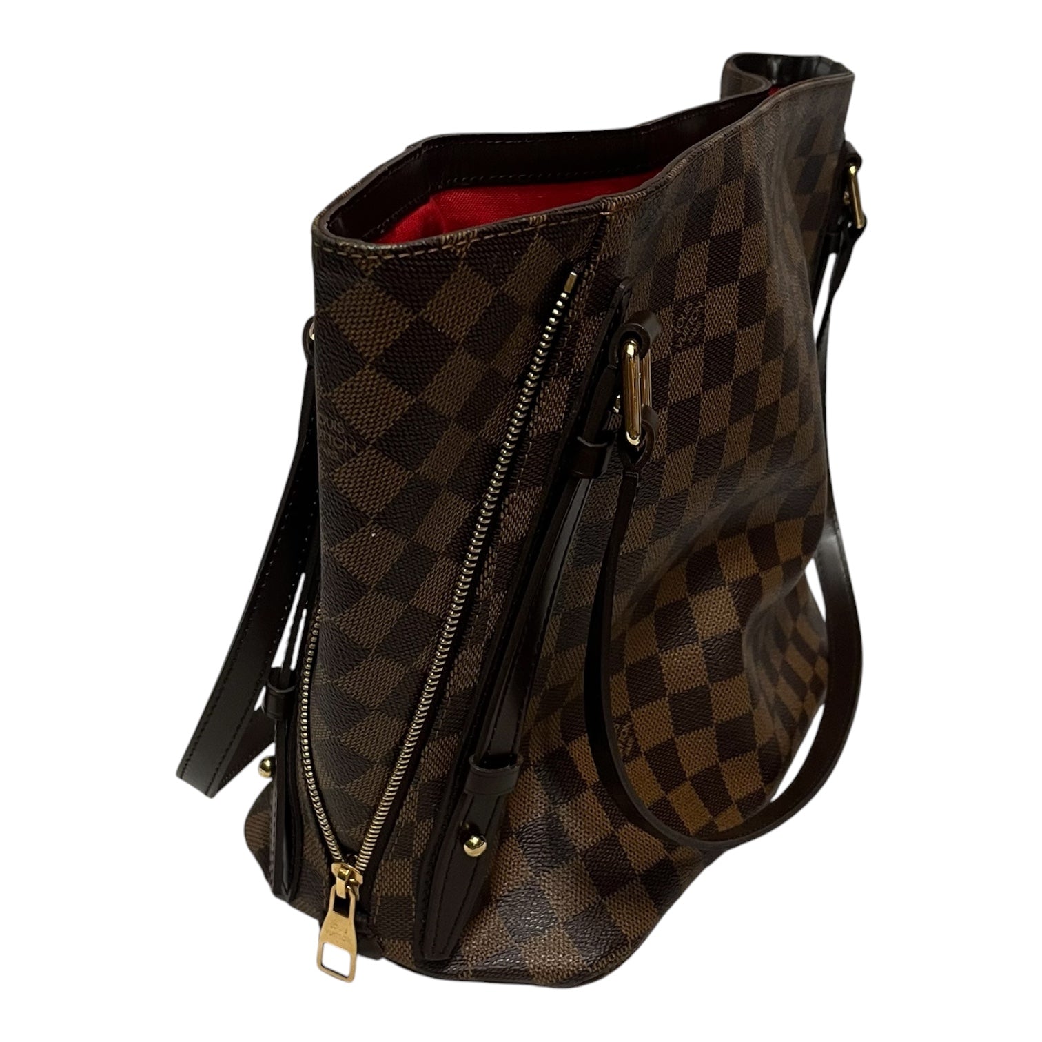LOUIS VUITTON/Tote Bag/Glen Check/Leather/BRW/damier rivington view 3