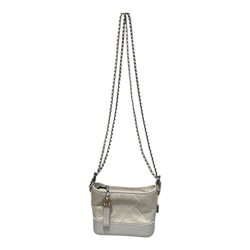 CHANEL/Cross Body Bag/Lambskin/WHT/Gabrielle Hobo Bag