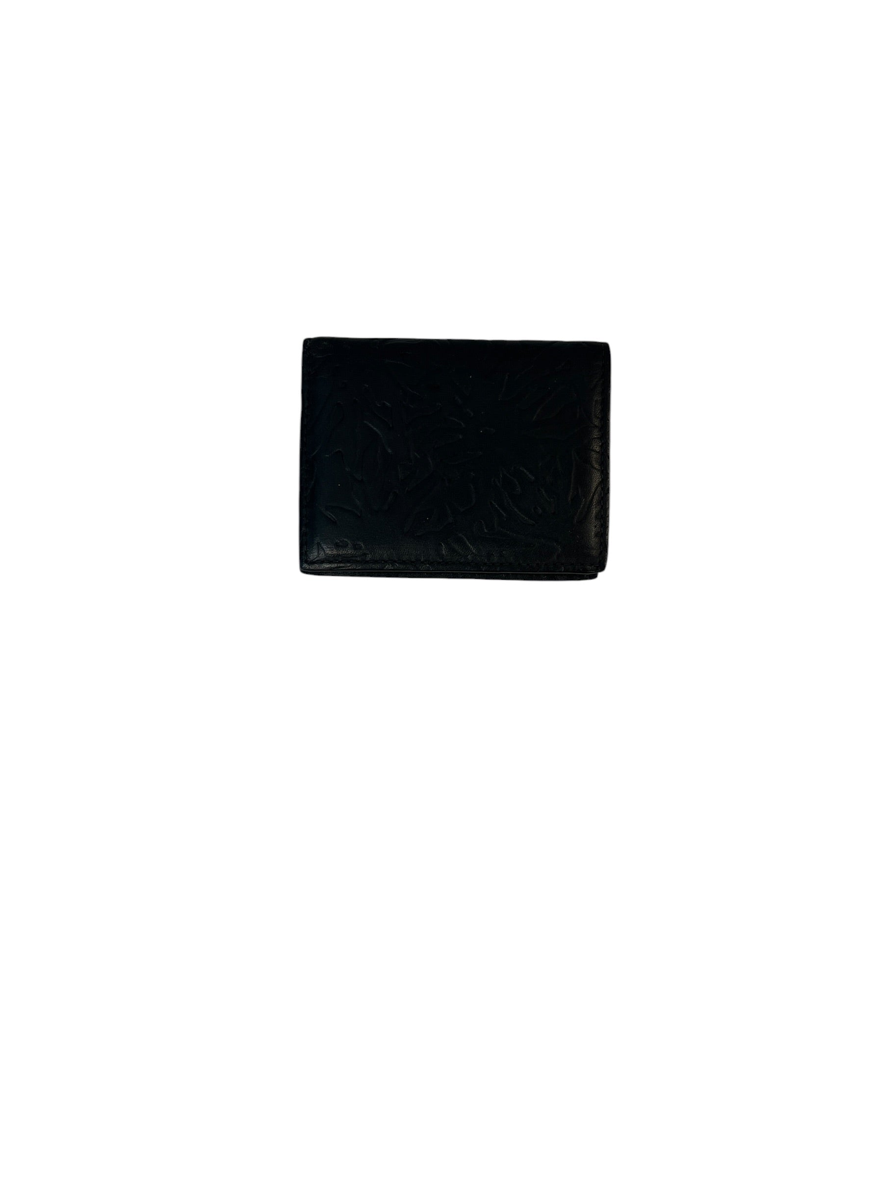 COMME des GARCONS/Bifold Wallet/Floral Pattern/Leather/BLK/M's/EMBOSSED FOREST 0641EFB view 1