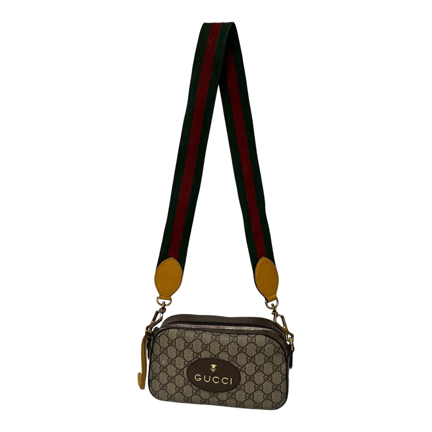 GUCCI/Cross Body Bag/Monogram/Leather/BEG/neo vintage view 1