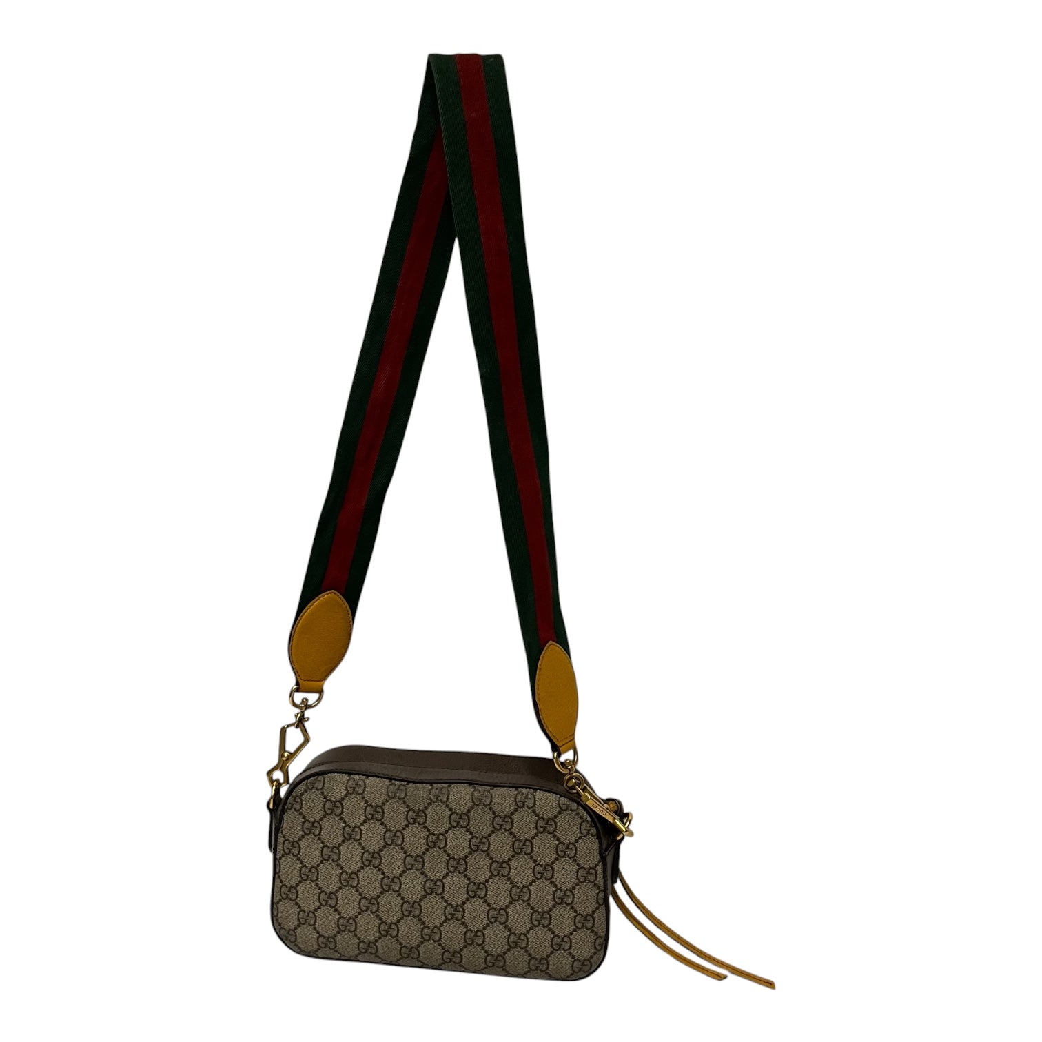 GUCCI/Cross Body Bag/Monogram/Leather/BEG/neo vintage view 2