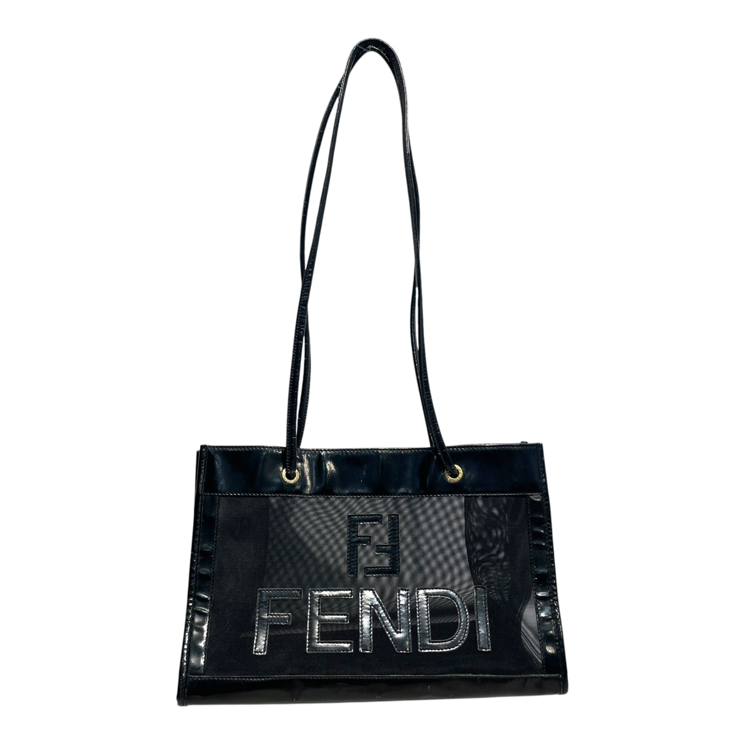 FENDI/Tote Bag/Leather/BLK/Vintage Mesh Tote Bag view 1
