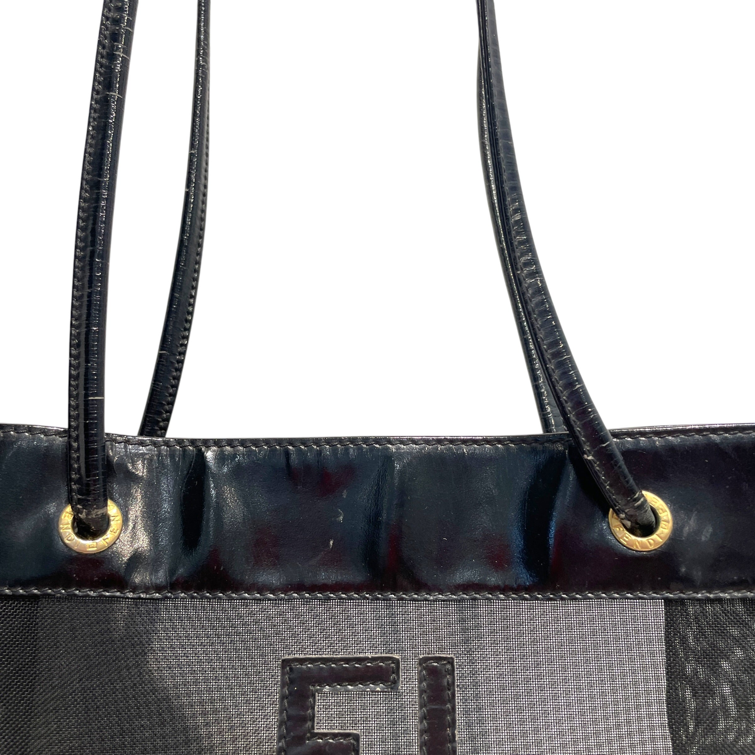 FENDI/Tote Bag/Leather/BLK/Vintage Mesh Tote Bag view 2
