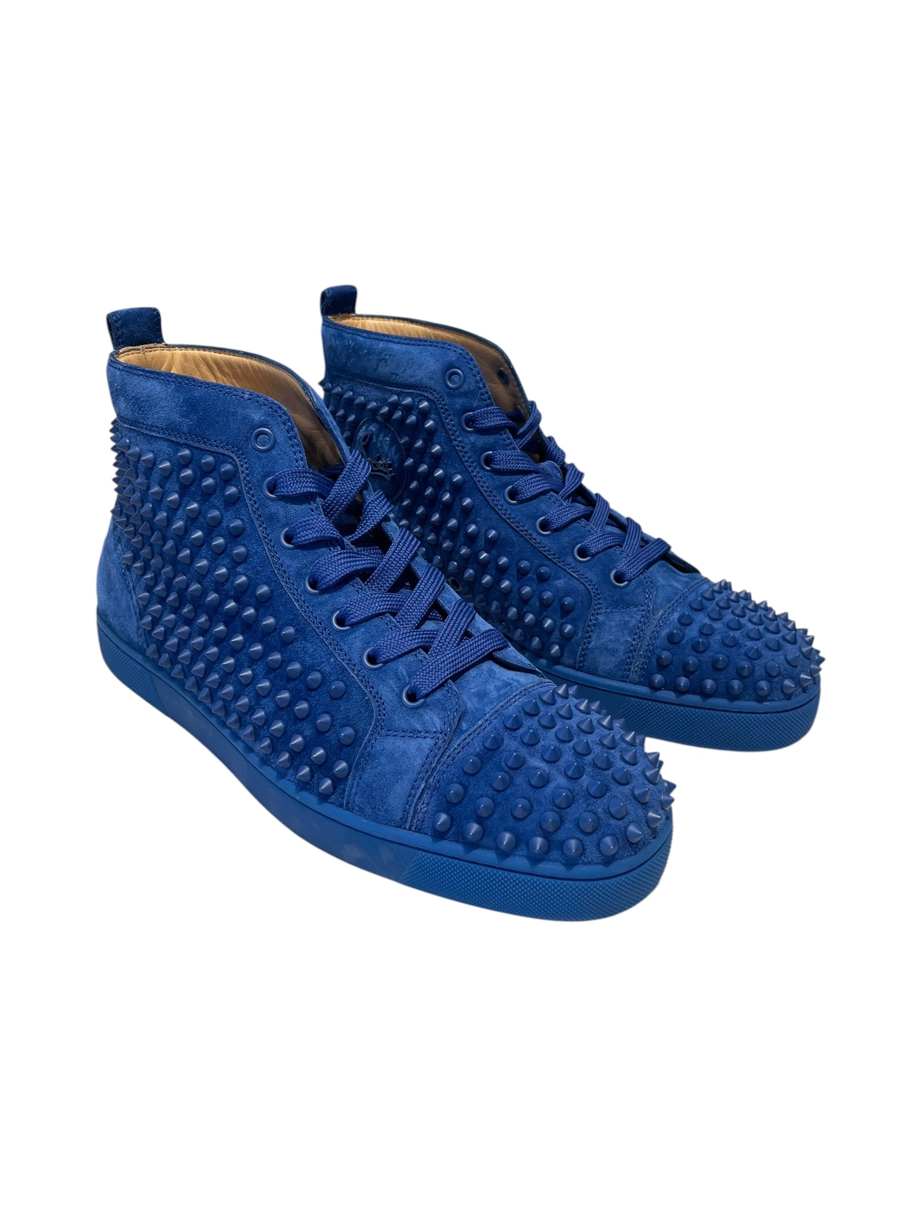 Christian Louboutin/Hi-Sneakers/US 9.5/Suede/BLU/all over spikes view 1