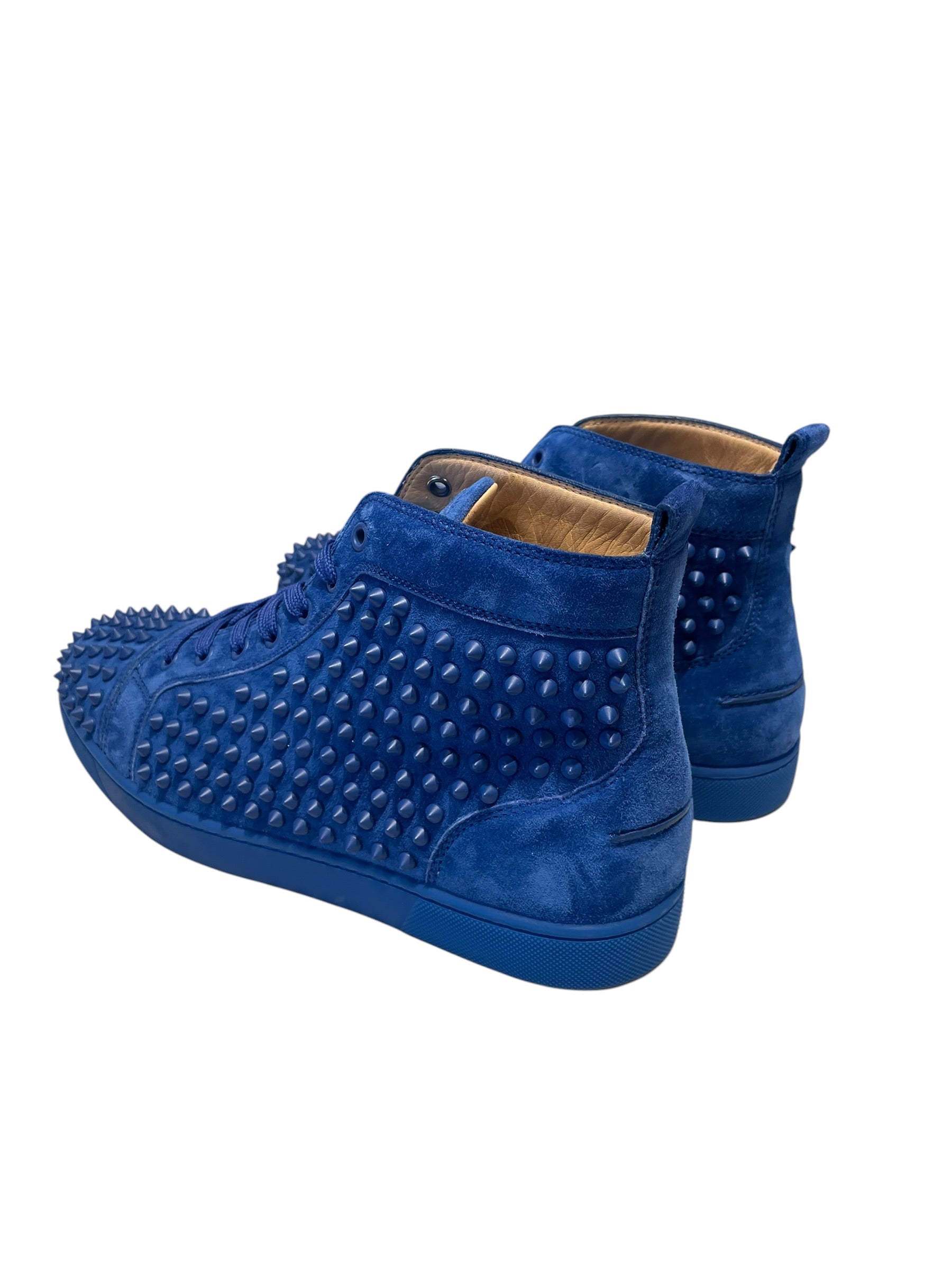 Christian Louboutin/Hi-Sneakers/US 9.5/Suede/BLU/all over spikes view 2