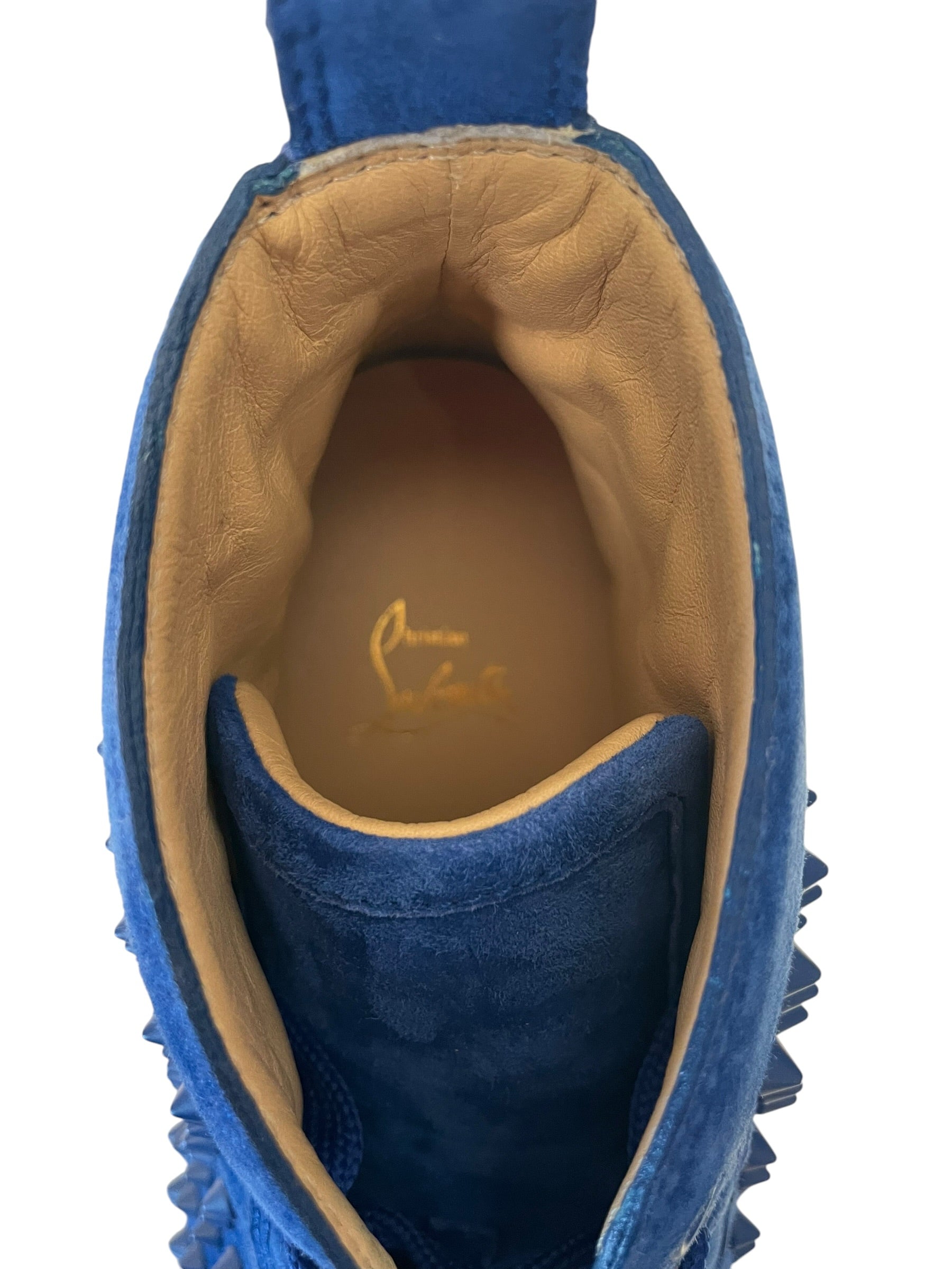 Christian Louboutin/Hi-Sneakers/US 9.5/Suede/BLU/all over spikes view 4