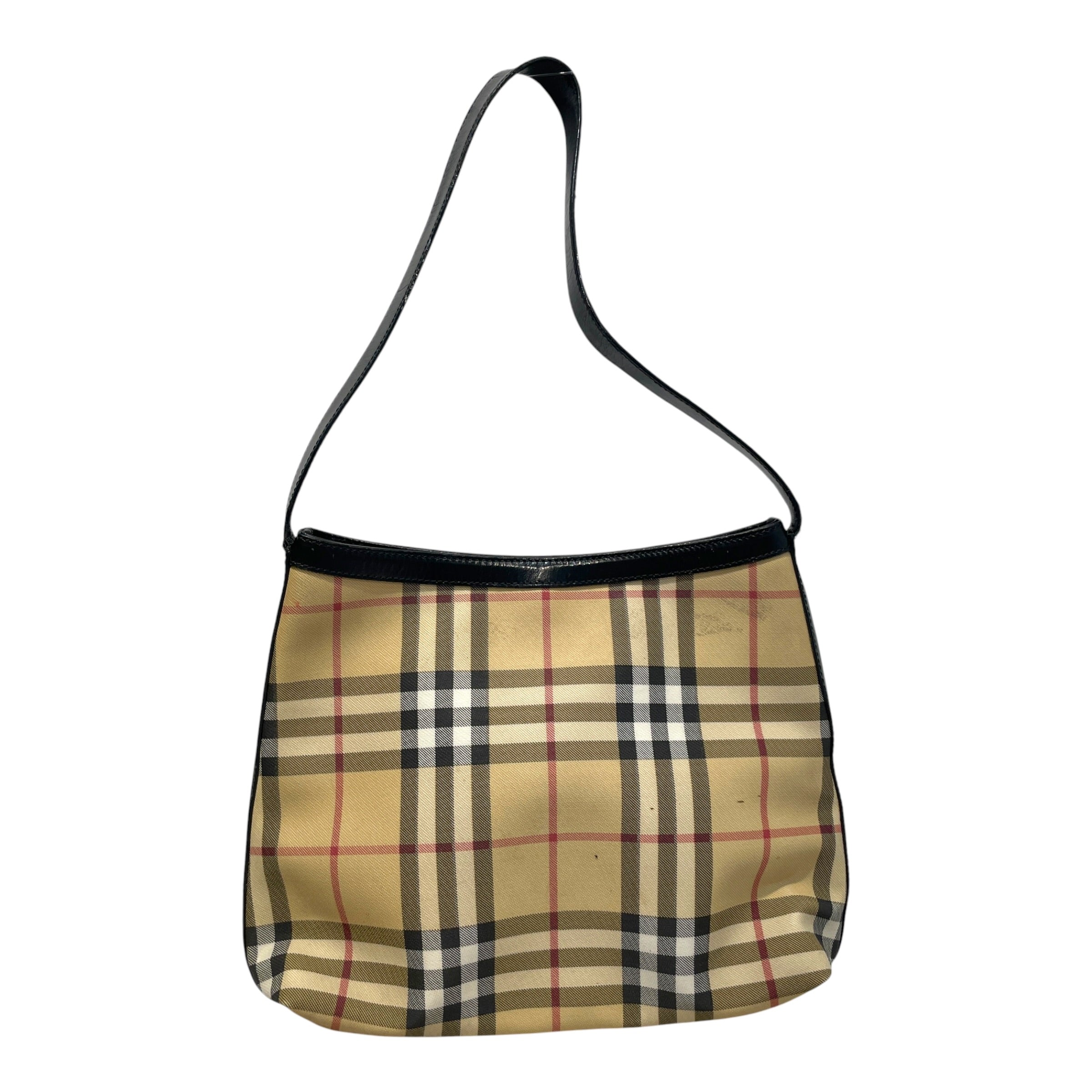 BURBERRY LONDON/Boston Bag/Plaid/Cotton/BEG/Vintage Nova Check Handbag view 1