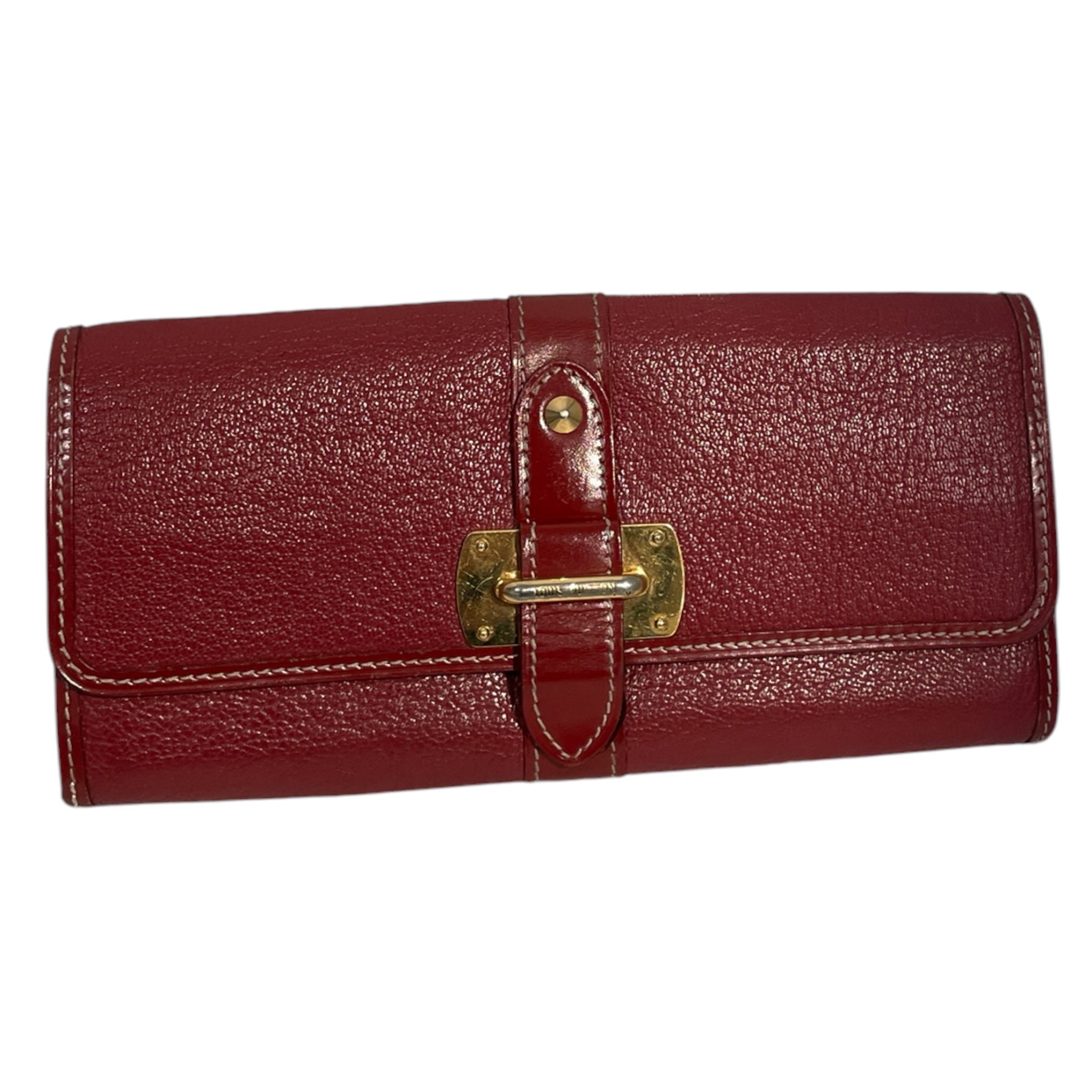 LOUIS VUITTON/Long Wallet/Leather/RED/L's/4V989BM view 1